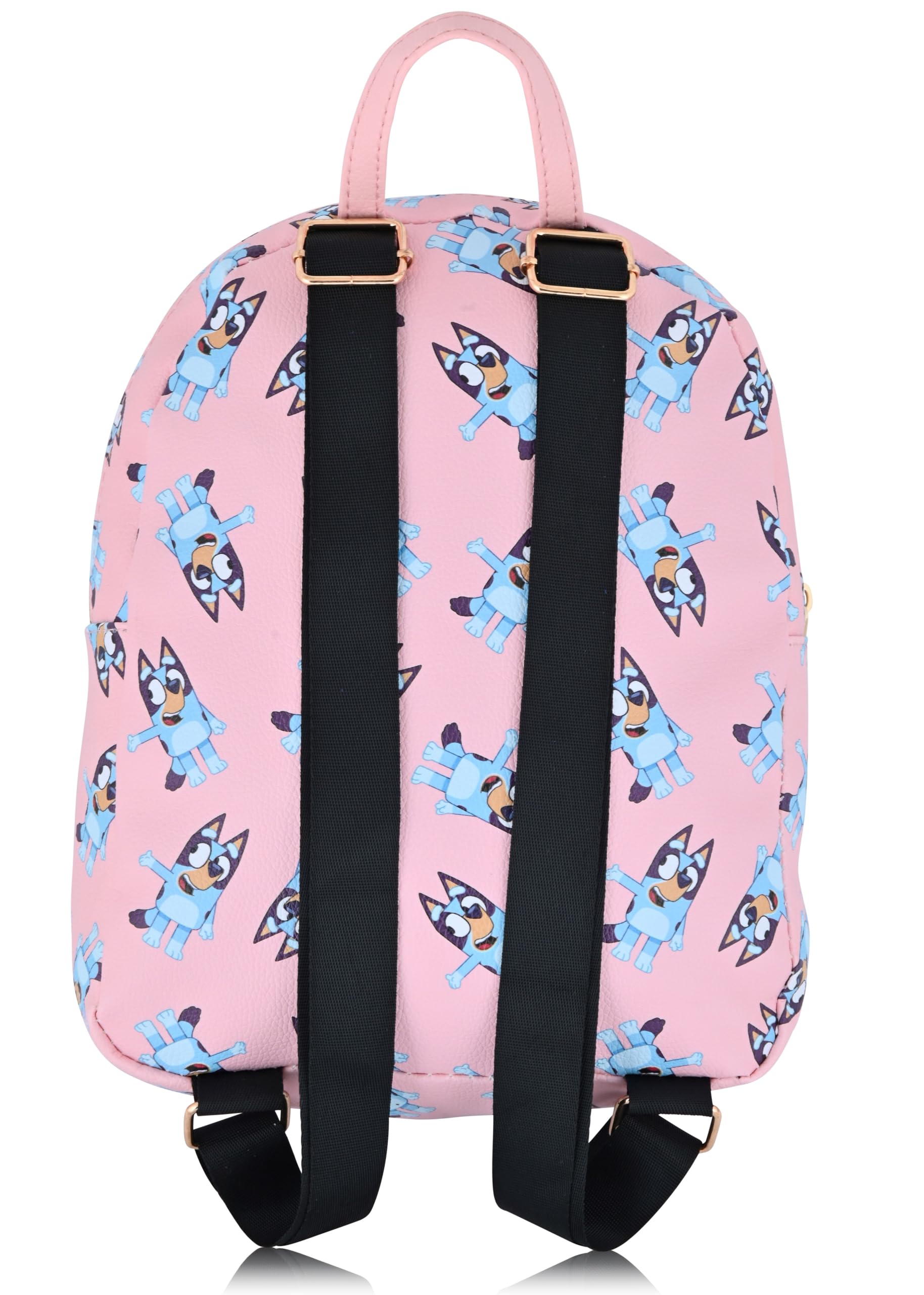 Fast Forward Bluey Mini Backpack for Kids & Adults | 10" PU Leather Backpack Purse | Toddler Travel Bag, Small Bookbag
