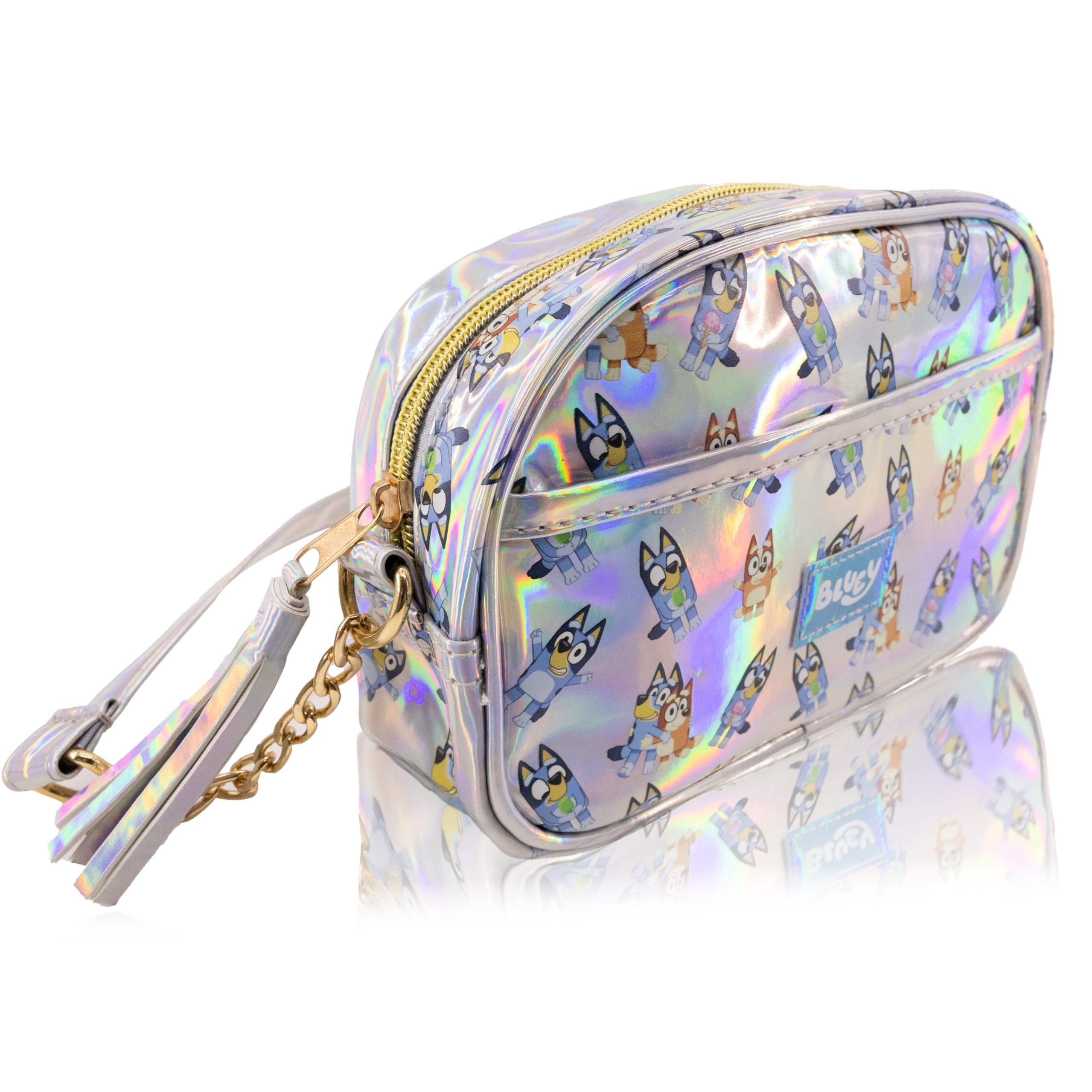 Fast Forward Bluey Purse Crossbody Handbag for Women | Bluey Metallic Vinyl Women's Shoulder Handbag | Bluey Accessories for Girls