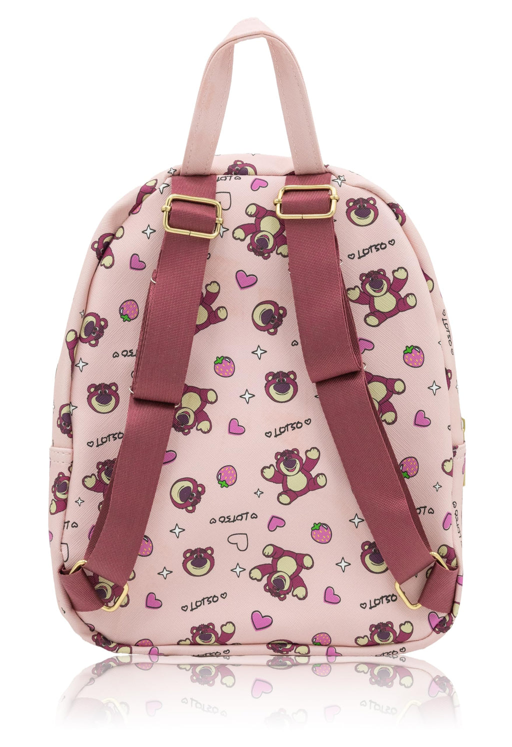 Disney Toy Story Lotso Mini Backpack for Kids & Adults | 10" PU Leather Backpack Purse | Toddler Travel Bag, Small Bookbag, Lightweight Rucksack for School, Travel, or Everyday Use | Ages 3+