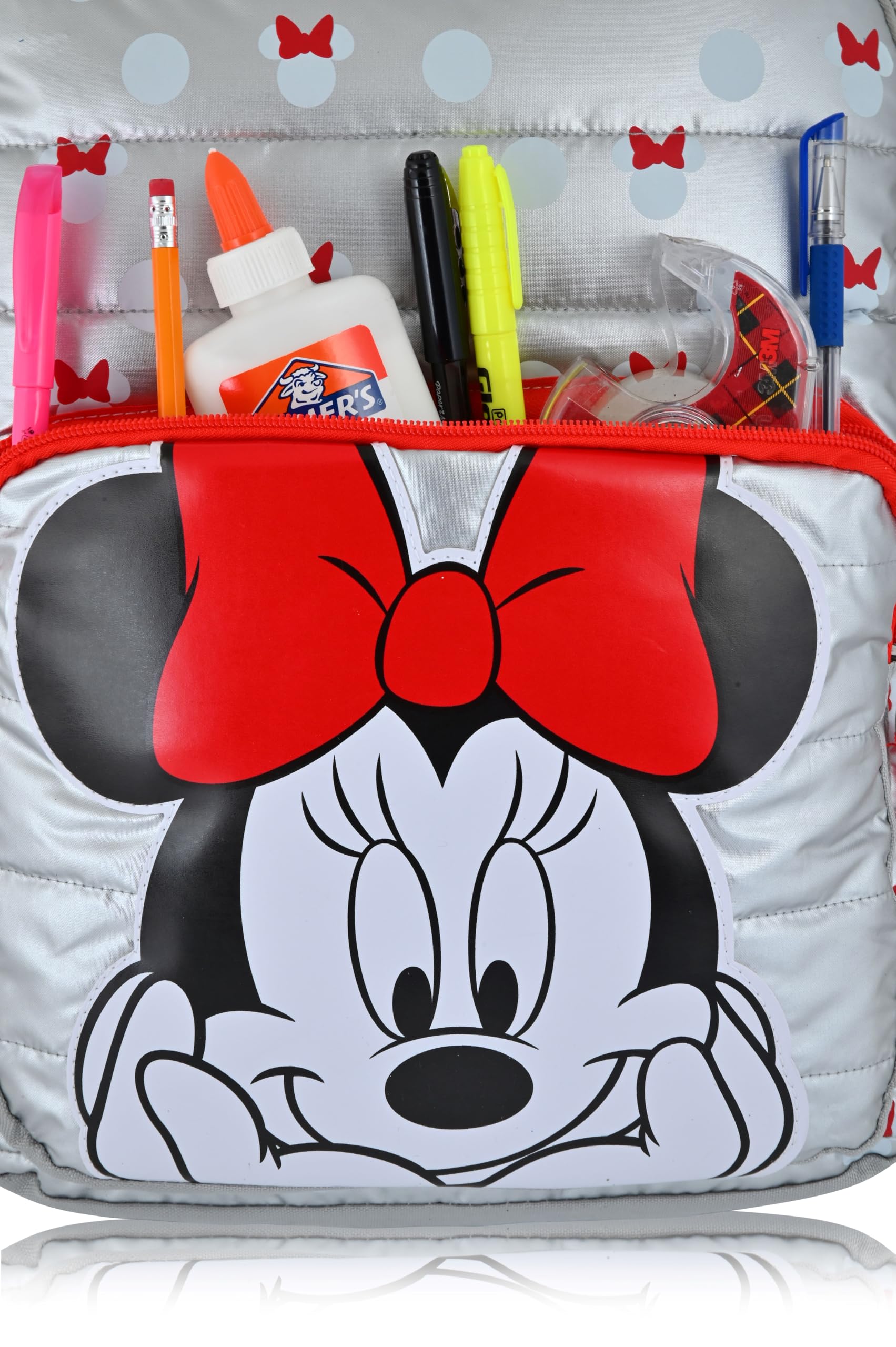 Disney Minnie Mouse Backpack for Kids | Minnie Mouse Bag with Ears and Bow | Toddler Travel Bag, Lightweight Backpack for School | Ages 3+