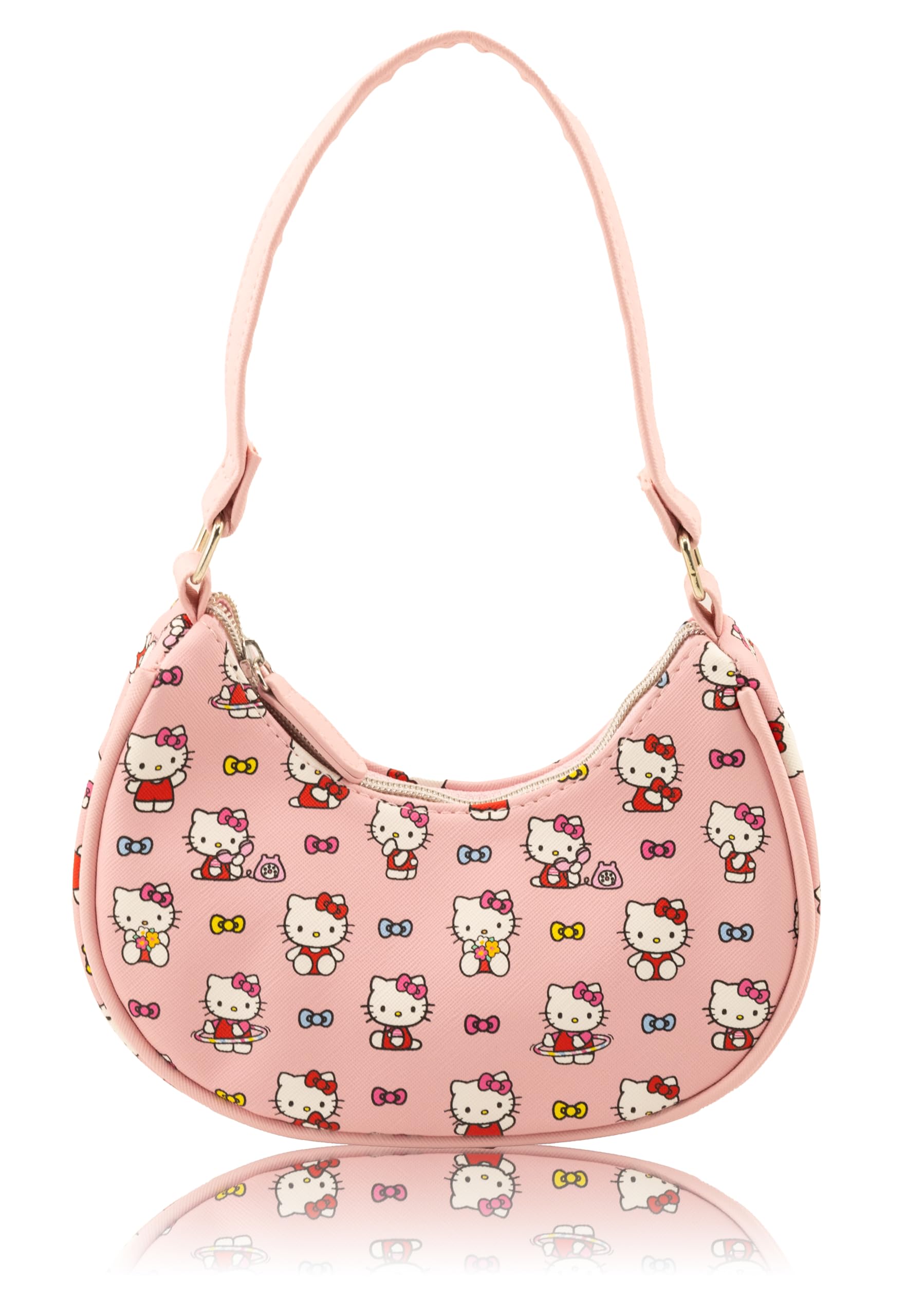 Hello Kitty, Bluey or Stitch Hobo Handbag Purse for Girls | All Over Print Crossbody Shoulder Bag with Adjustable Strap