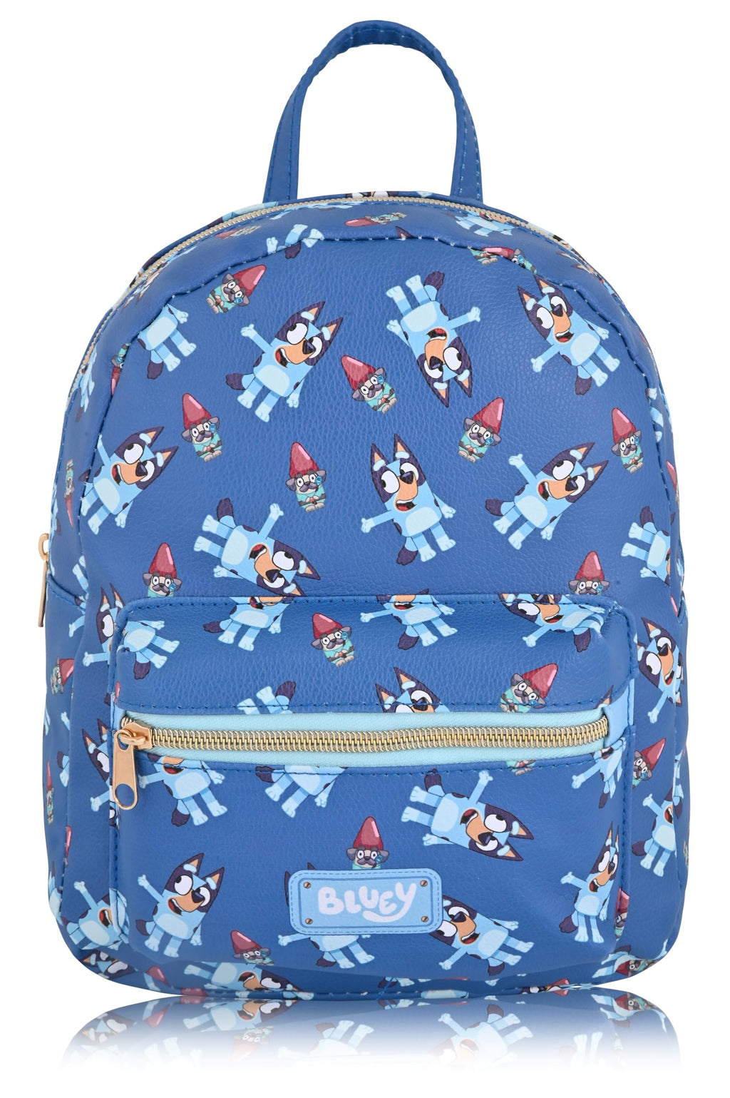 Fast Forward Bluey Mini Backpack for Kids & Adults | 10" PU Leather Backpack Purse | Toddler Travel Bag, Small Bookbag