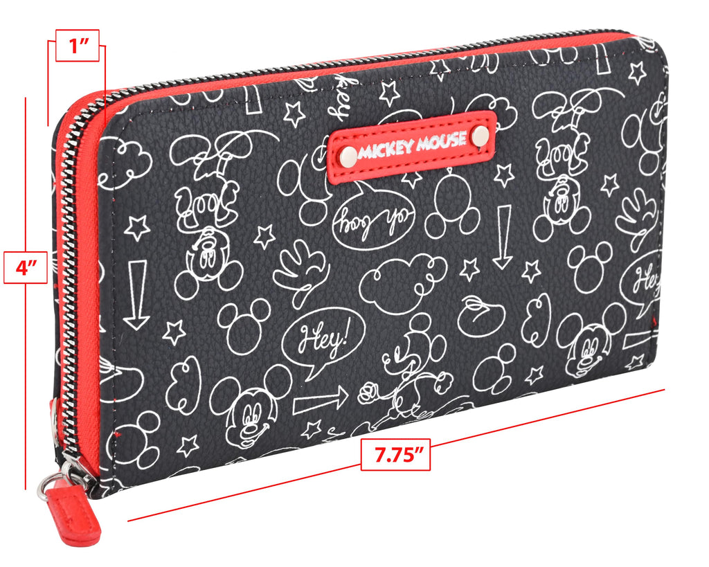 Disney Minnie Mouse Wallet Women - PU Leather Wristlet Wallets for Women - Mickey Mouse Minnie Mouse Wristlet Wallet