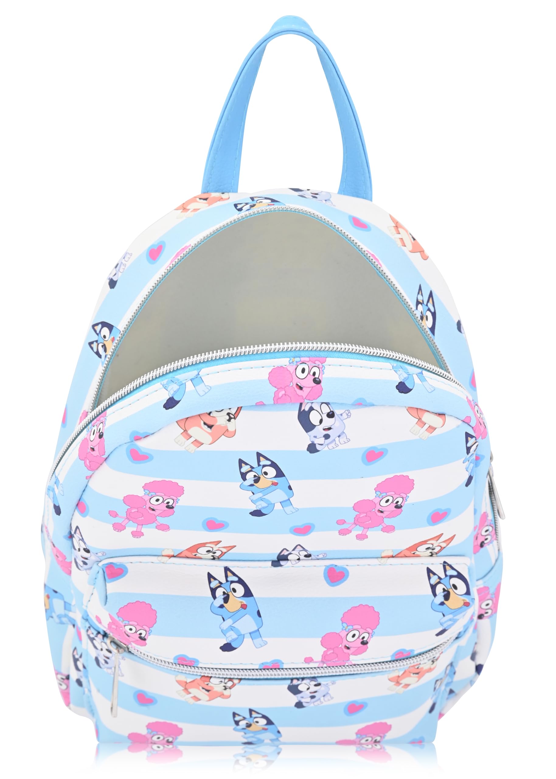 Fast Forward Bluey Mini Backpack for Kids & Adults | 10" PU Leather Backpack Purse | Toddler Travel Bag, Small Bookbag