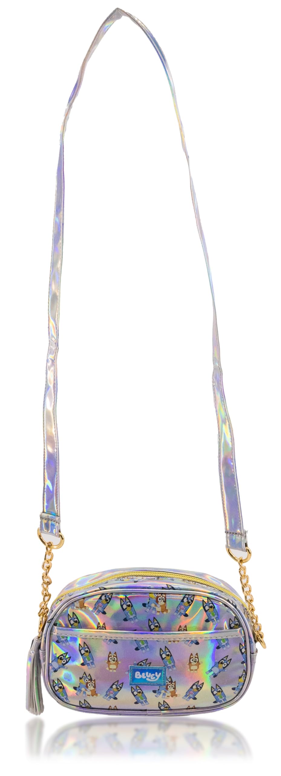 Fast Forward Bluey Purse Crossbody Handbag for Women | Bluey Metallic Vinyl Women's Shoulder Handbag | Bluey Accessories for Girls