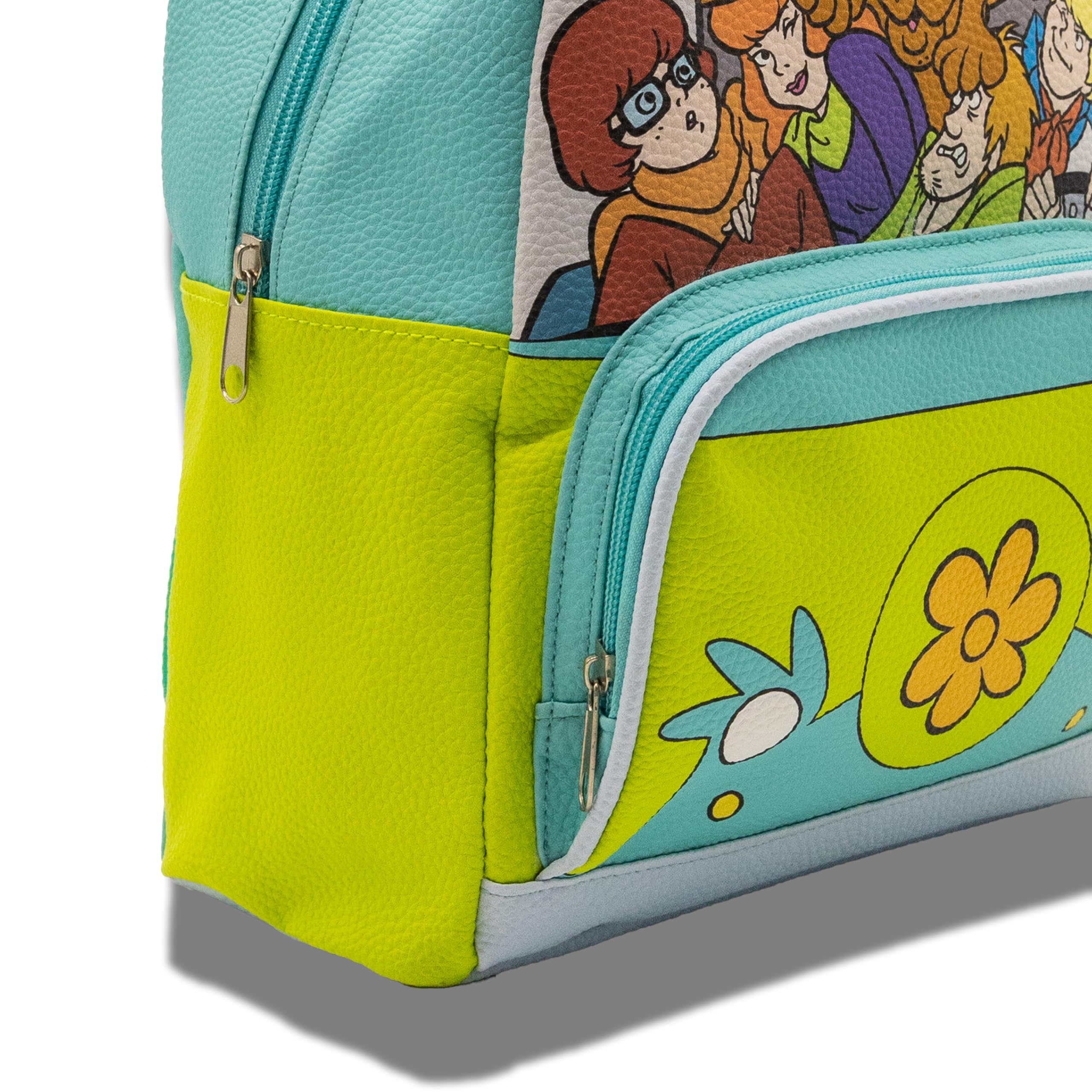 Scooby Doo Mini Backpack for Kids & Adults | 10" PU Leather Scooby-Doo Backpack Purse Featuring Scooby & Mystery Machine Style | Toddler Travel Bag, Small Backpack Bookbag for School, Travel | Ages 3+