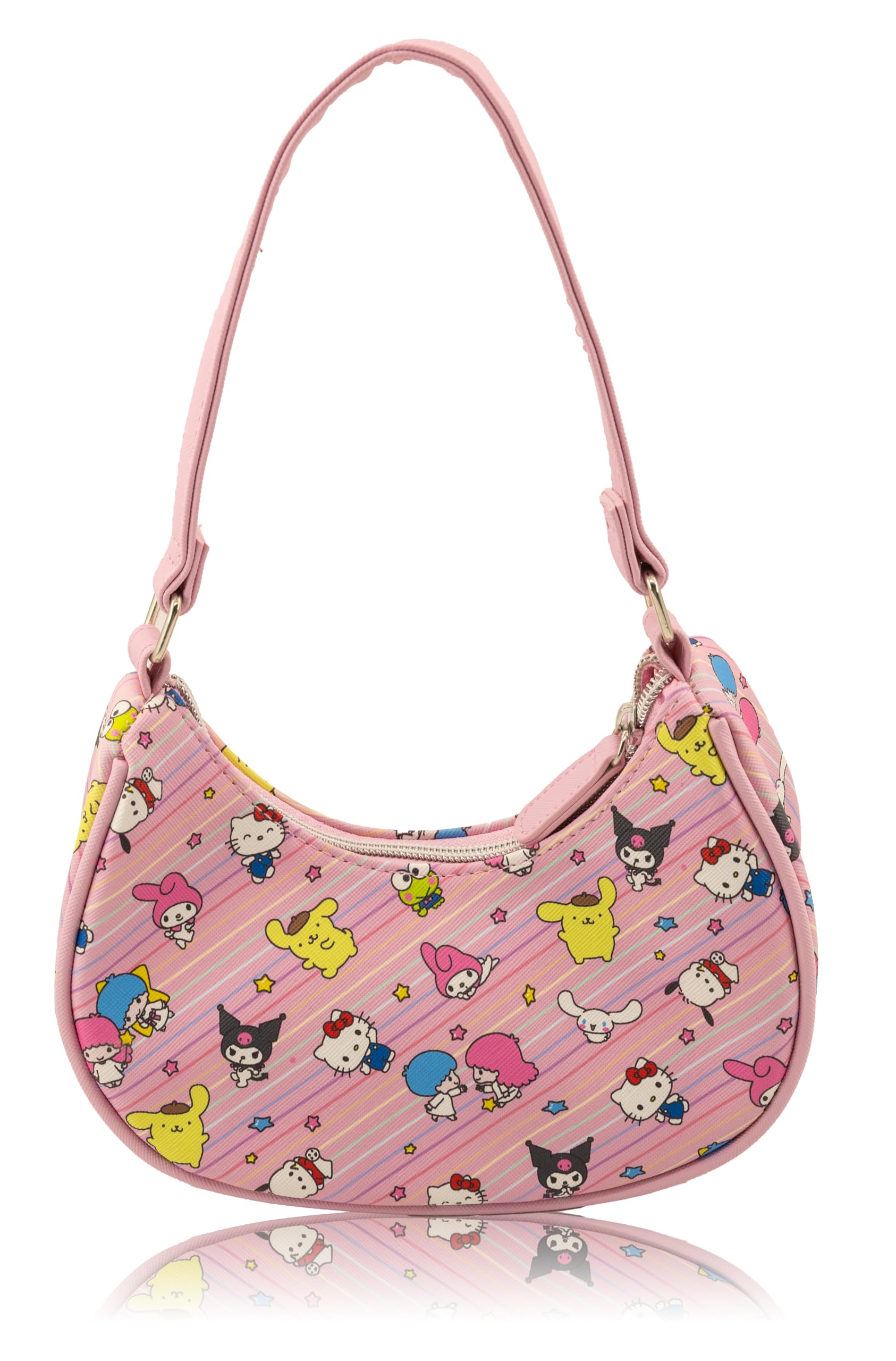 Hello Kitty, Bluey or Stitch Hobo Handbag Purse for Girls | All Over Print Crossbody Shoulder Bag with Adjustable Strap