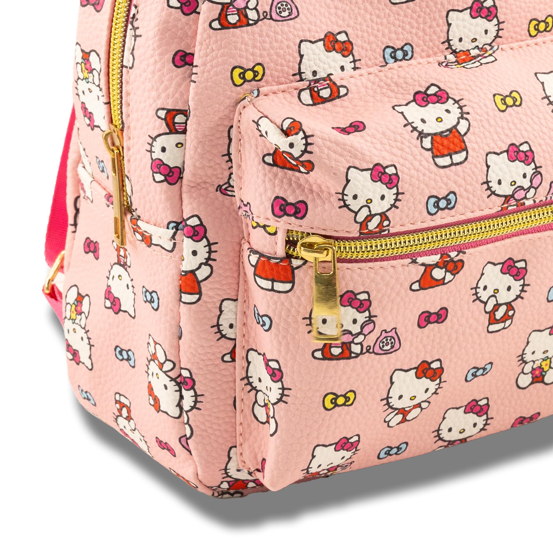 Fast Forward Sanrio Hello Kitty Mini Backpack for Girls | PU Leather Daypack Backpack Featuring Hello Kitty | Small Travel Bag, Lightweight Backpack | Ages 3+