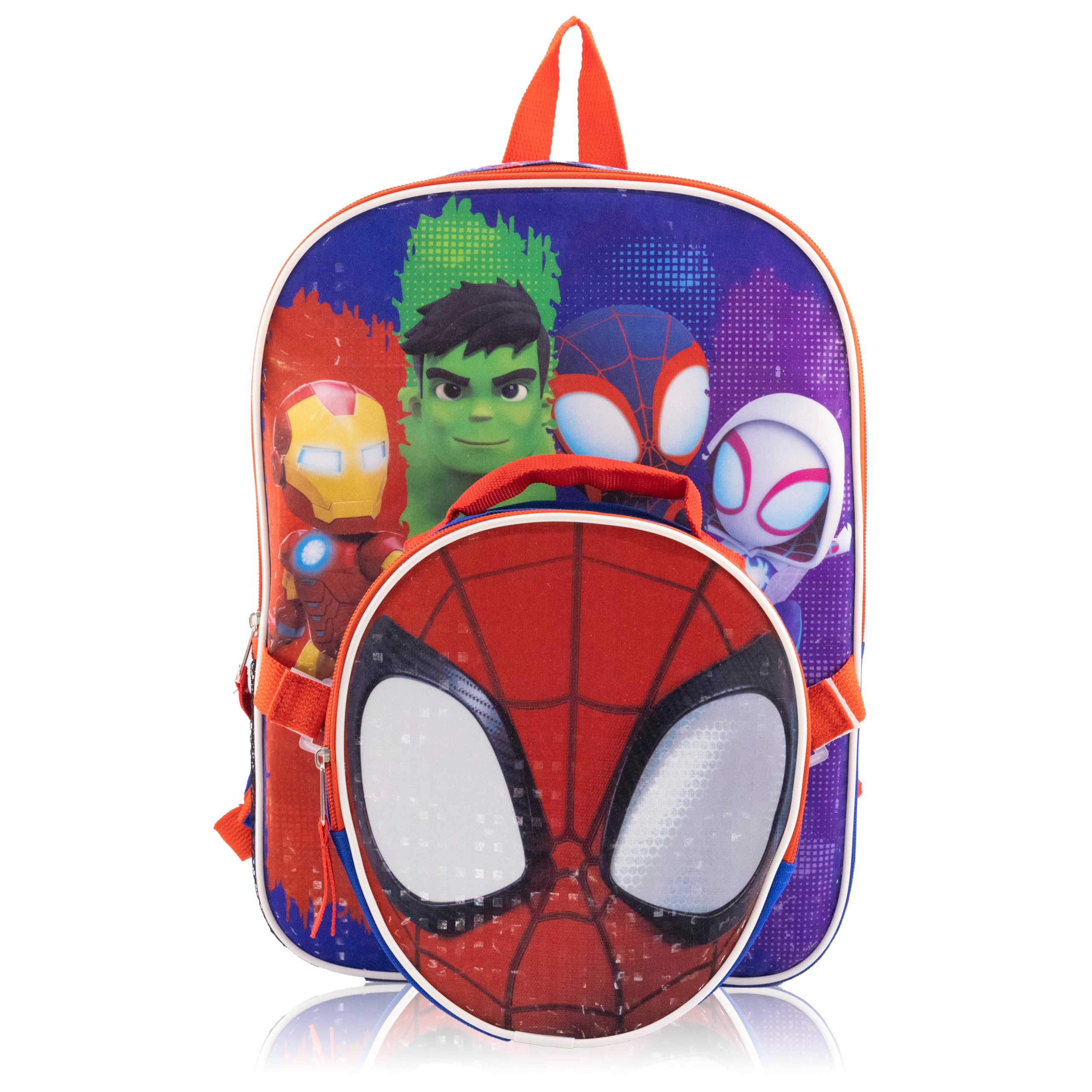 Fast Forward 14" Licensed Kids Backpack with Lunch Box for Kids | Insulated Lunch Bag for Boys, Girls, Toddlers