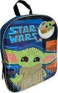 Fast Forward Star Wars The Mandalorian Baby Yoda 11" Mini Backpack (Blue-Black)