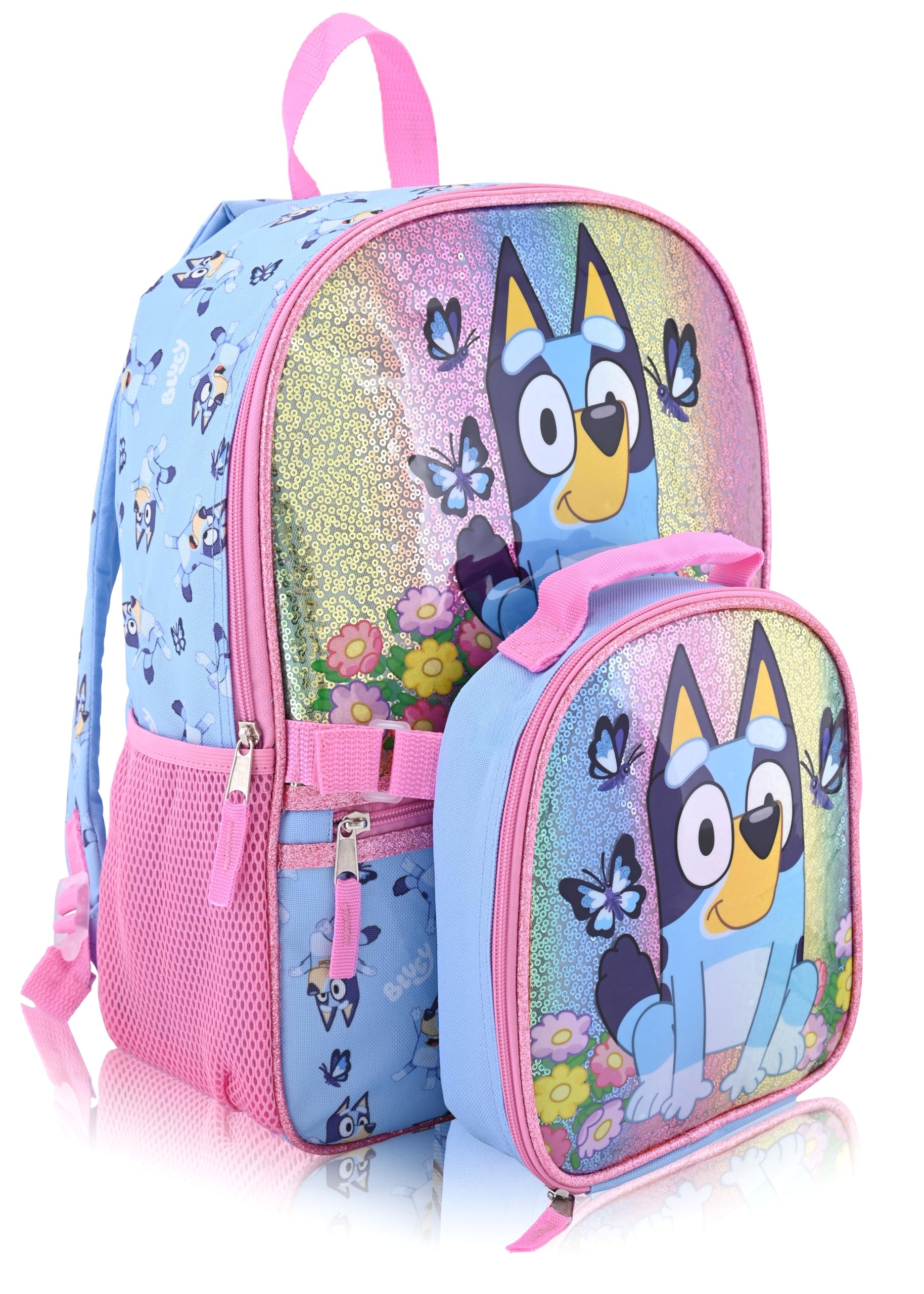 Fast Forward Hello Kitty, Spiderman, Bluey or Stitch Backpack With Lunch Box | Unisex Insulated Lunch Bag Lunch Box