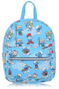 Fast Forward Smurfs Backpack for Women, Men, Boys, Girls, Unisex | Cute PU Leather 10" Smurfs Mini Backpack Purse Shoulder Purse | Smurfs Bag and Smurfs Accessories