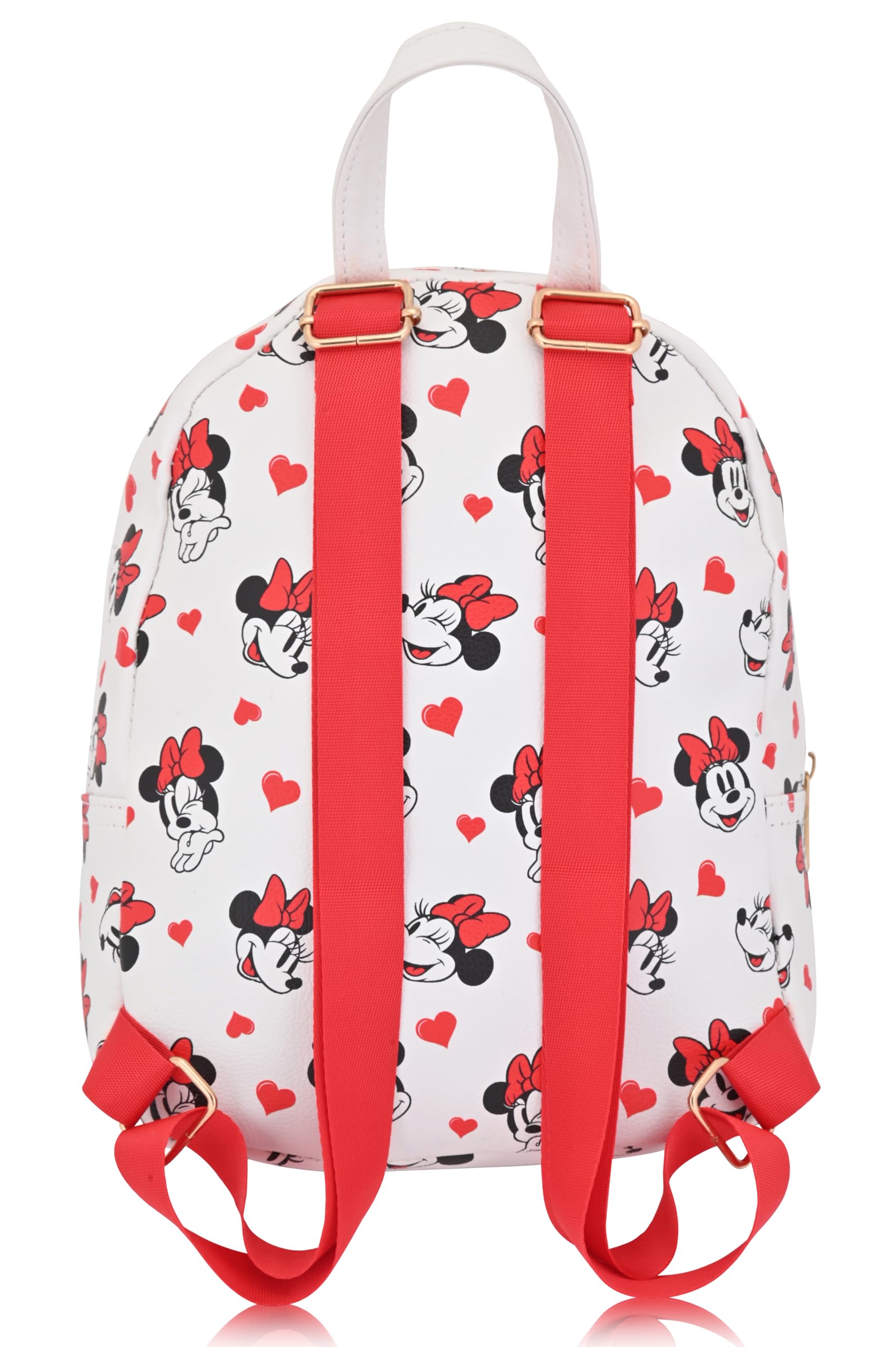 Disney Minnie Mouse Backpack for Women, Men, Boys, Girls, Unisex | Cute PU Leather 10" Mini Backpack Purse | Minnie Mouse Bag