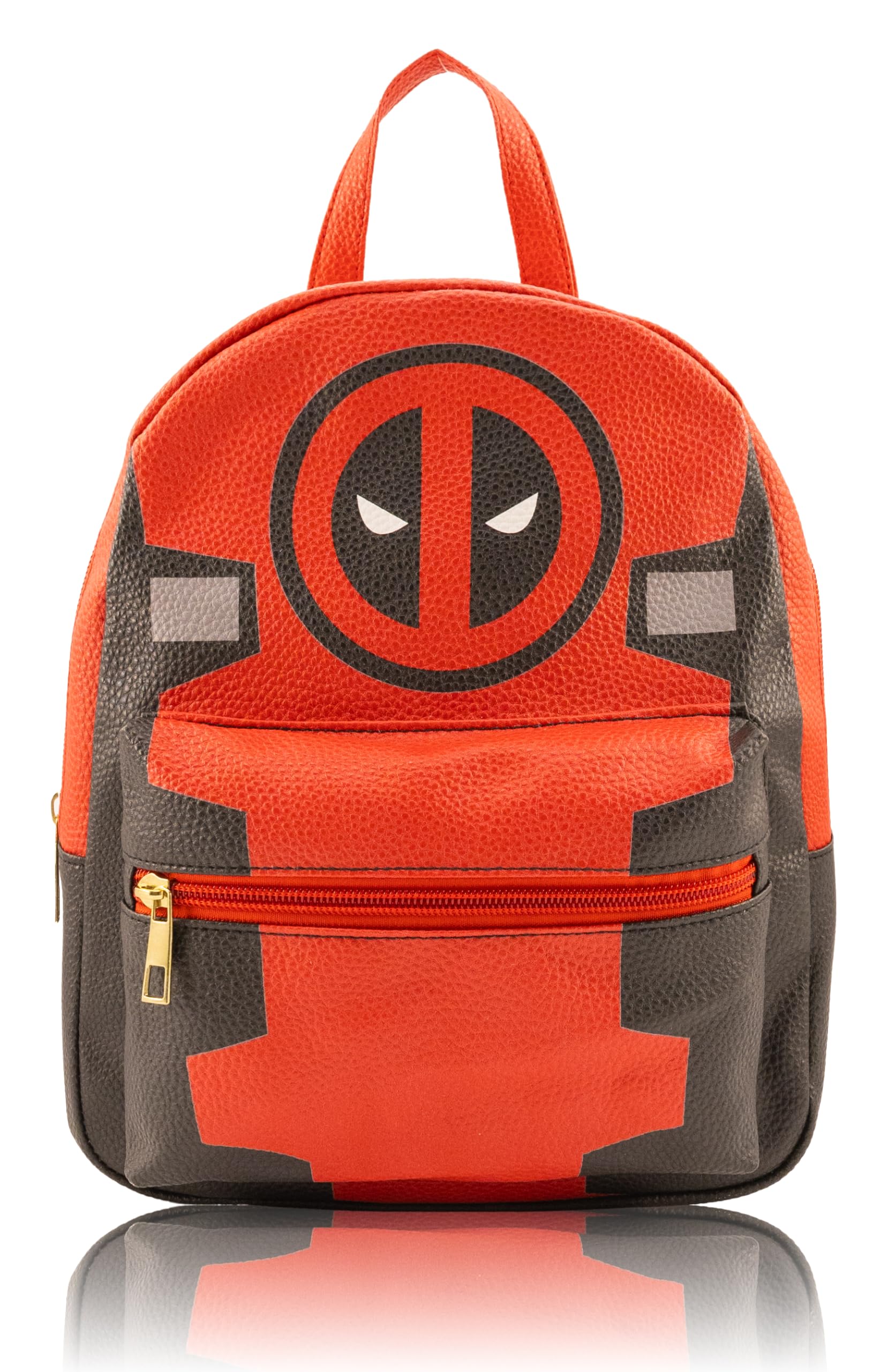 Marvel Deadpool Mini Backpack for Kids & Adults | 10" PU Leather Marvel Backpack Purse Featuring Deadpool | Toddler Travel Bag, Small Backpack Bookbag for School, Travel, or Everyday Use | Ages 3+