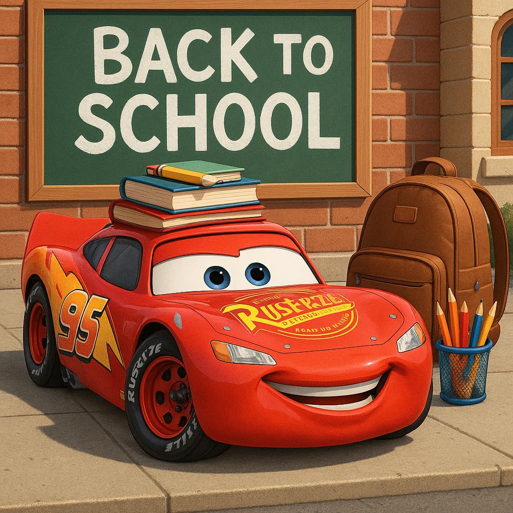 Disney Cars Lightning McQueen Backpack for Kids | Disney Pixar Cars Bookbag Featuring Lightning McQueen | Toddler Travel Bag, Lightweight Backpack for School | Ages 3+