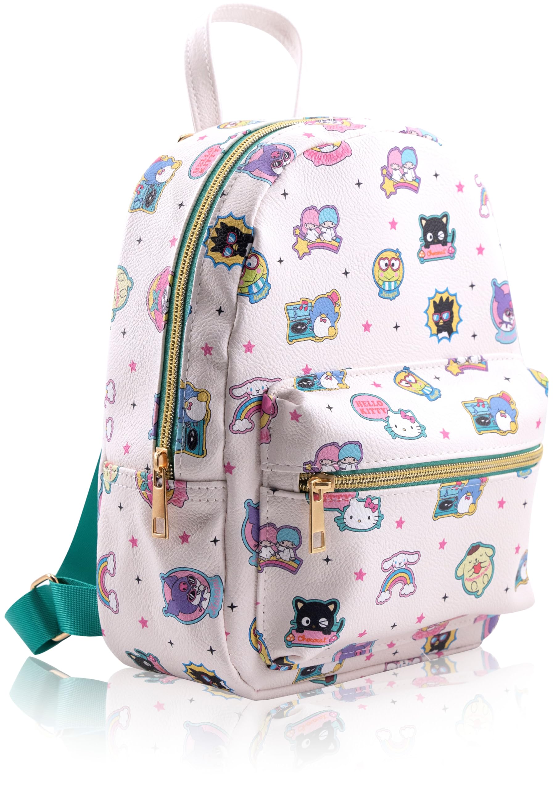 Fast Forward Sanrio Hello Kitty and Friends Backpack for Women, Men, Unisex | Cute PU Leather 10" Mini Backpack