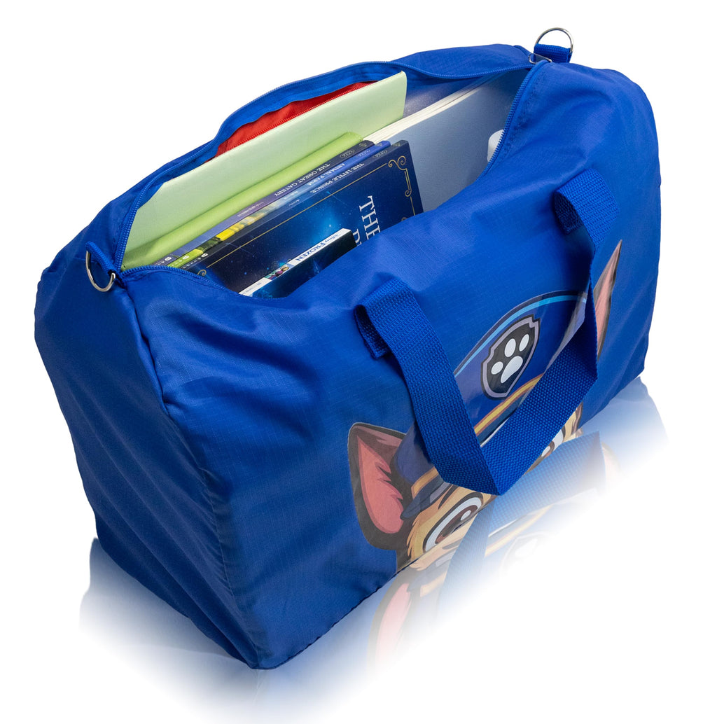 Stitch, Spiderman, Paw Patrol or Hello Kitty Duffle Bag | Lightweight Foldable Travel Duffel with Shoulder Strap & Luggage Sleeve