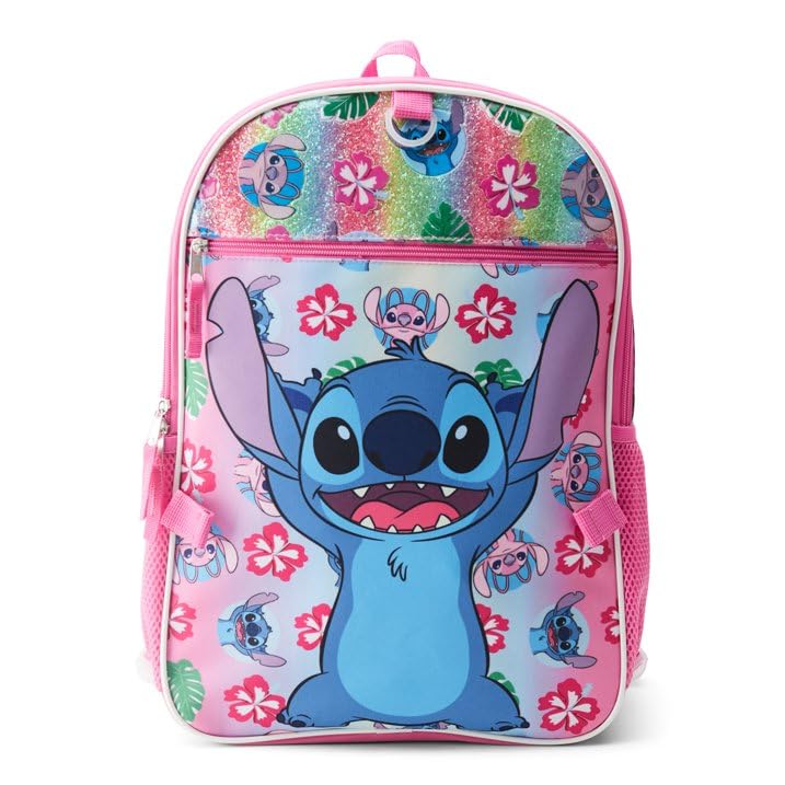 Disney Stitch Backpack With Lunch Box for Kids | Insulated Lunch Bag Lunch Box for Boys, Girls, Toddlers | Backpack for School and Reusable Lunchbox with Matching Headphones