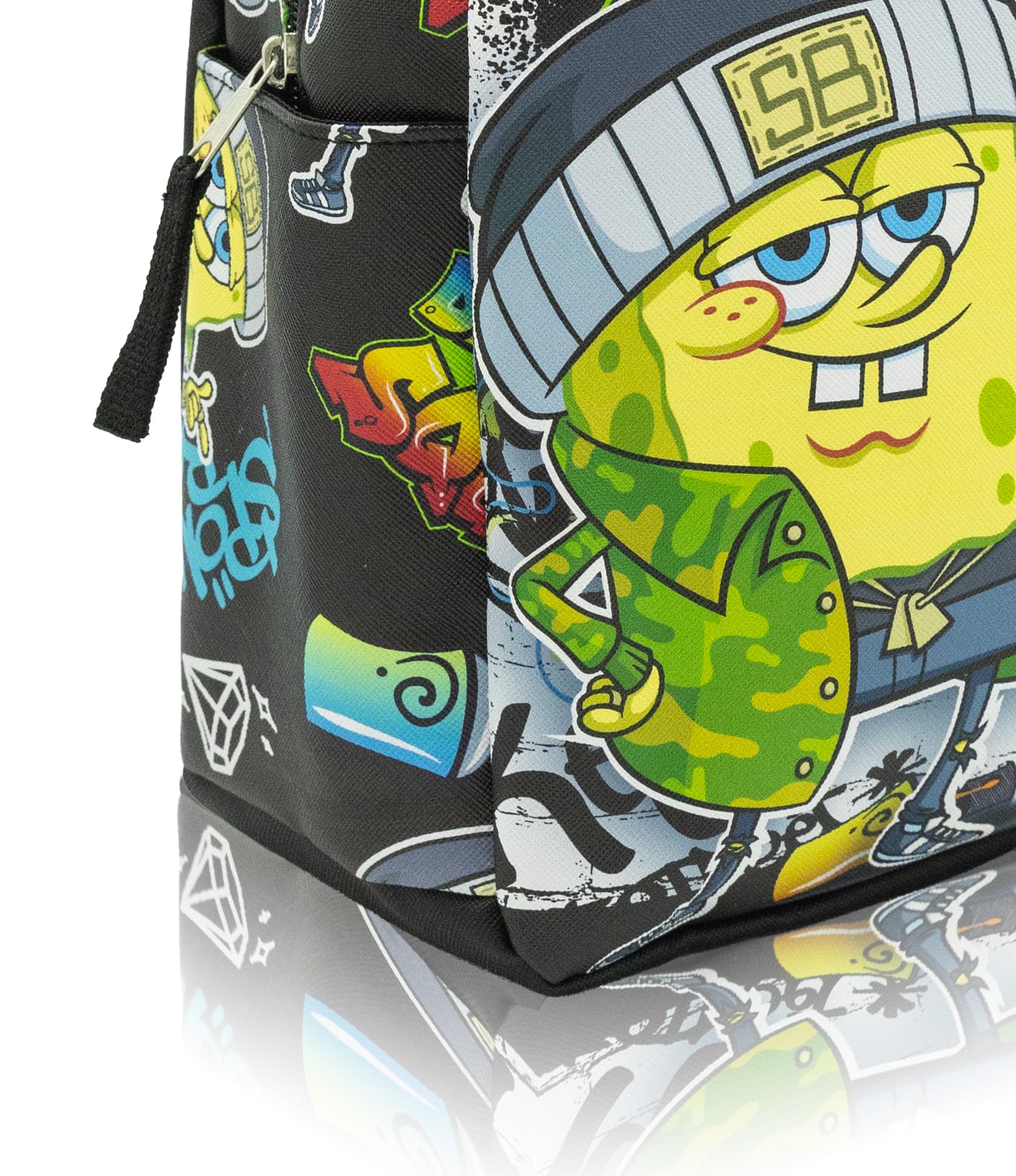 Fast Forward Nickelodeon SpongeBob SquarePants Mini Backpack for Kids & Adults | 11" PU Leather Backpack Purse | Toddler Travel Bag, Small Bookbag for School, Travel, or Everyday Use | Ages 3+