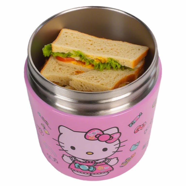 Fast Forward Bluey Spiderman or Hello Kitty Cylinder Lunch Box for Kids | Food Container with Handle | Toddler Bento Snack Box