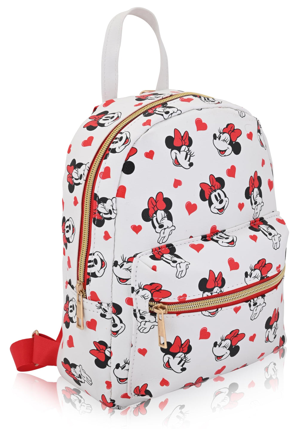 Disney Minnie Mouse Backpack for Women, Men, Boys, Girls, Unisex | Cute PU Leather 10" Mini Backpack Purse | Minnie Mouse Bag
