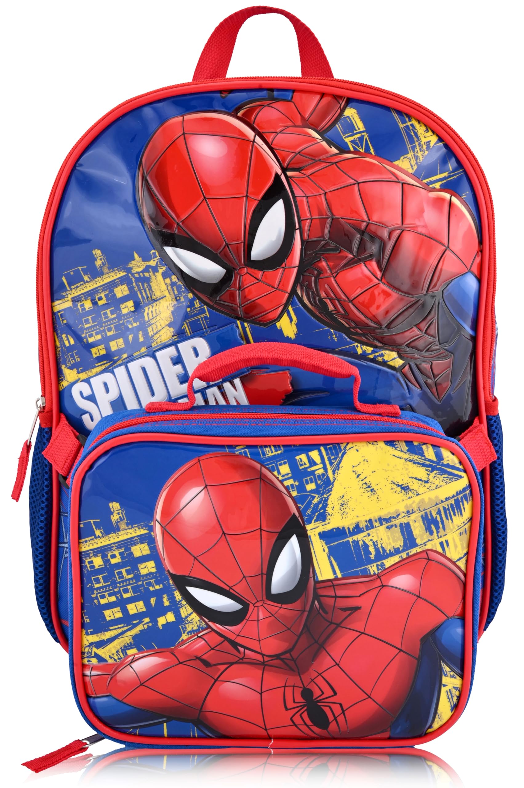 Fast Forward Hello Kitty, Spiderman, Bluey or Stitch Backpack With Lunch Box | Unisex Insulated Lunch Bag Lunch Box