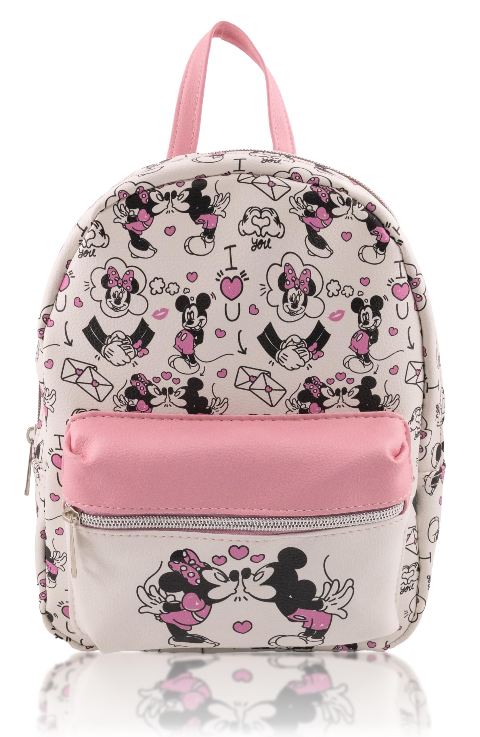 Disney Minnie Mouse Backpack for Women, Men, Boys, Girls, Unisex | Cute PU Leather 10" Mini Backpack Purse | Minnie Mouse Bag