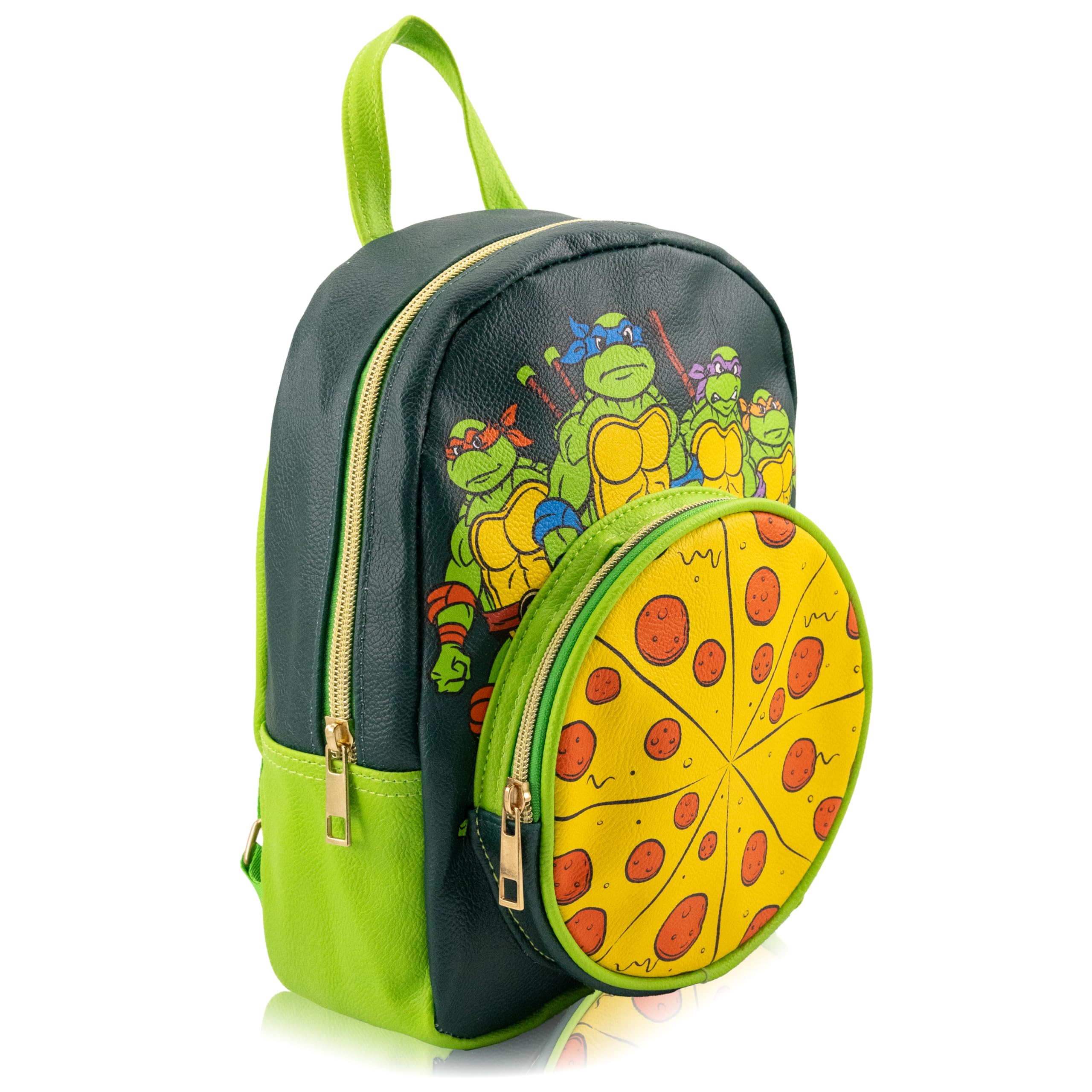 Fast Forward Teenage Mutant Ninja Turtles Backpack for Boys, Girls, Women, Men, Unisex | Cute PU Leather 10" Mini Backpack Purse Shoulder Purse | Teenage Mutant Ninja Turtles Bag and Accessories