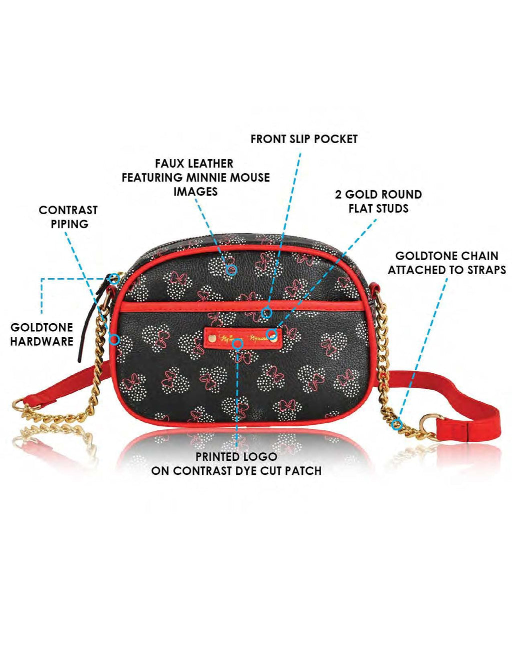 Minnie Mouse Camera Bag Purse - Mickey & Minnie Mouse Classic Premium Camera Bag Purse