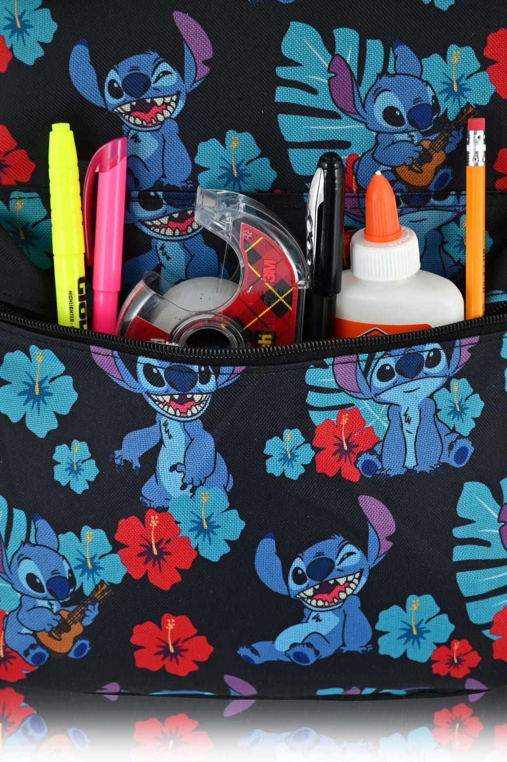 Disney Stitch Backpack - 16" Lilo and Stitch Canvas School Bag for Kids | Disney School Supplies for Toddlers, Kids, Boys, Girls