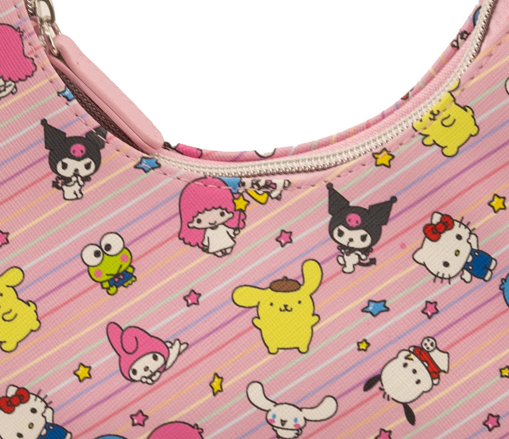 Hello Kitty, Bluey or Stitch Hobo Handbag Purse for Girls | All Over Print Crossbody Shoulder Bag with Adjustable Strap