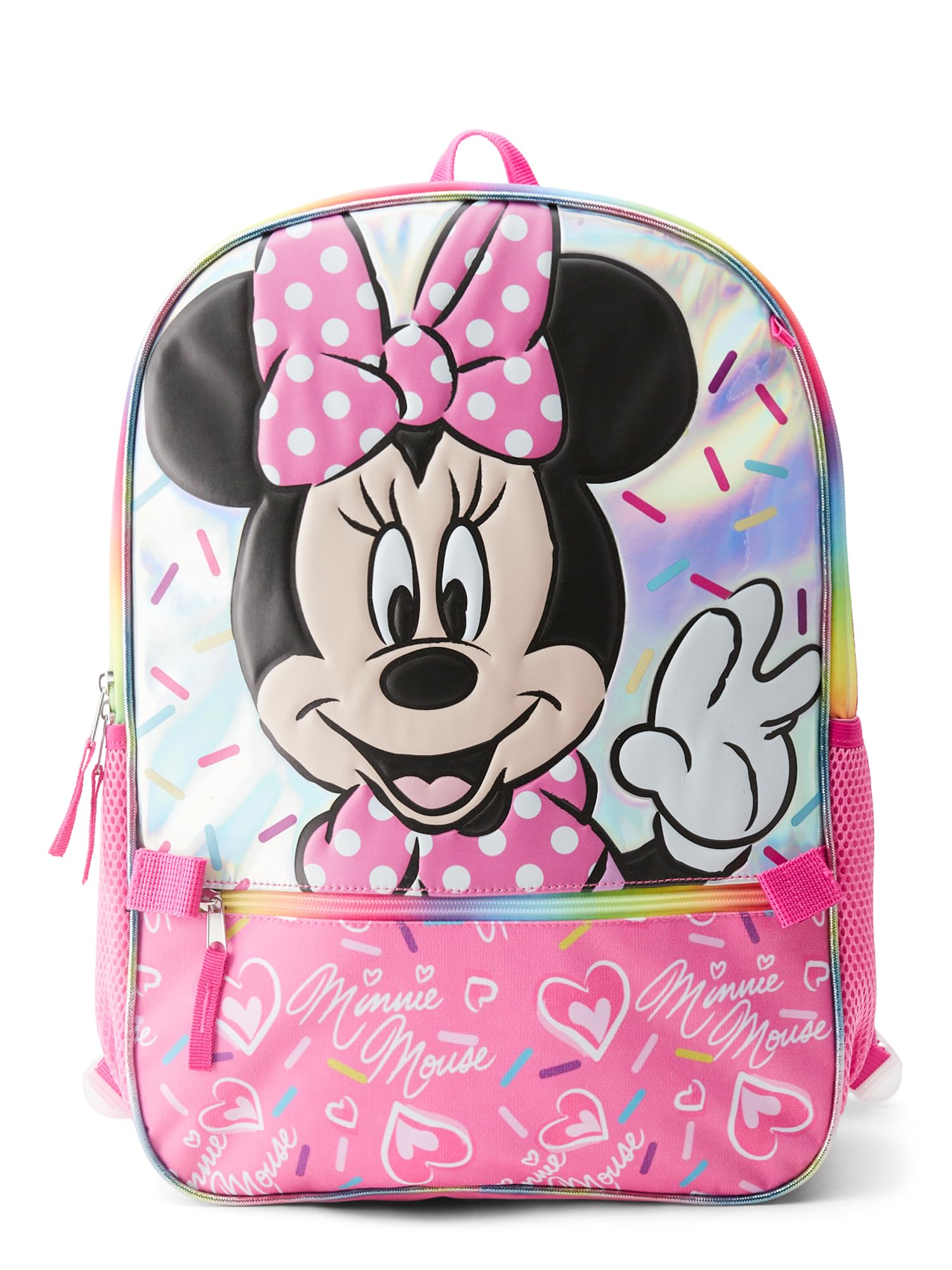 Disney Minnie Mouse or Frozen Backpack With Lunch Bag, Zip Case and ID Lanyard Set for Girls
