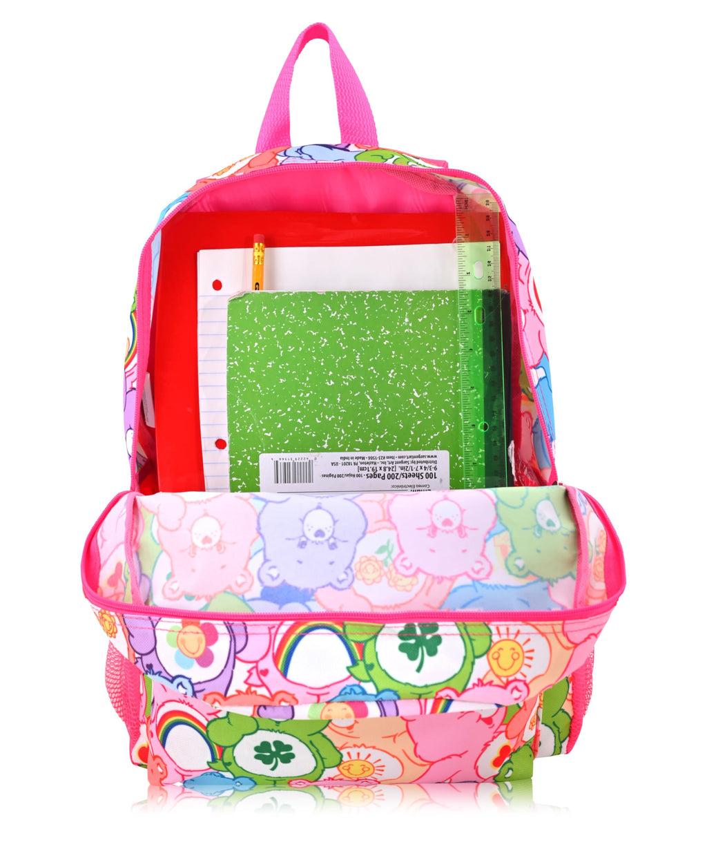 Fast Forward Care Bears Backpack for School - 16" Small Kids Bookbag Knapsack for Girls, Boys, Toddlers (Multicolor All Over Print)