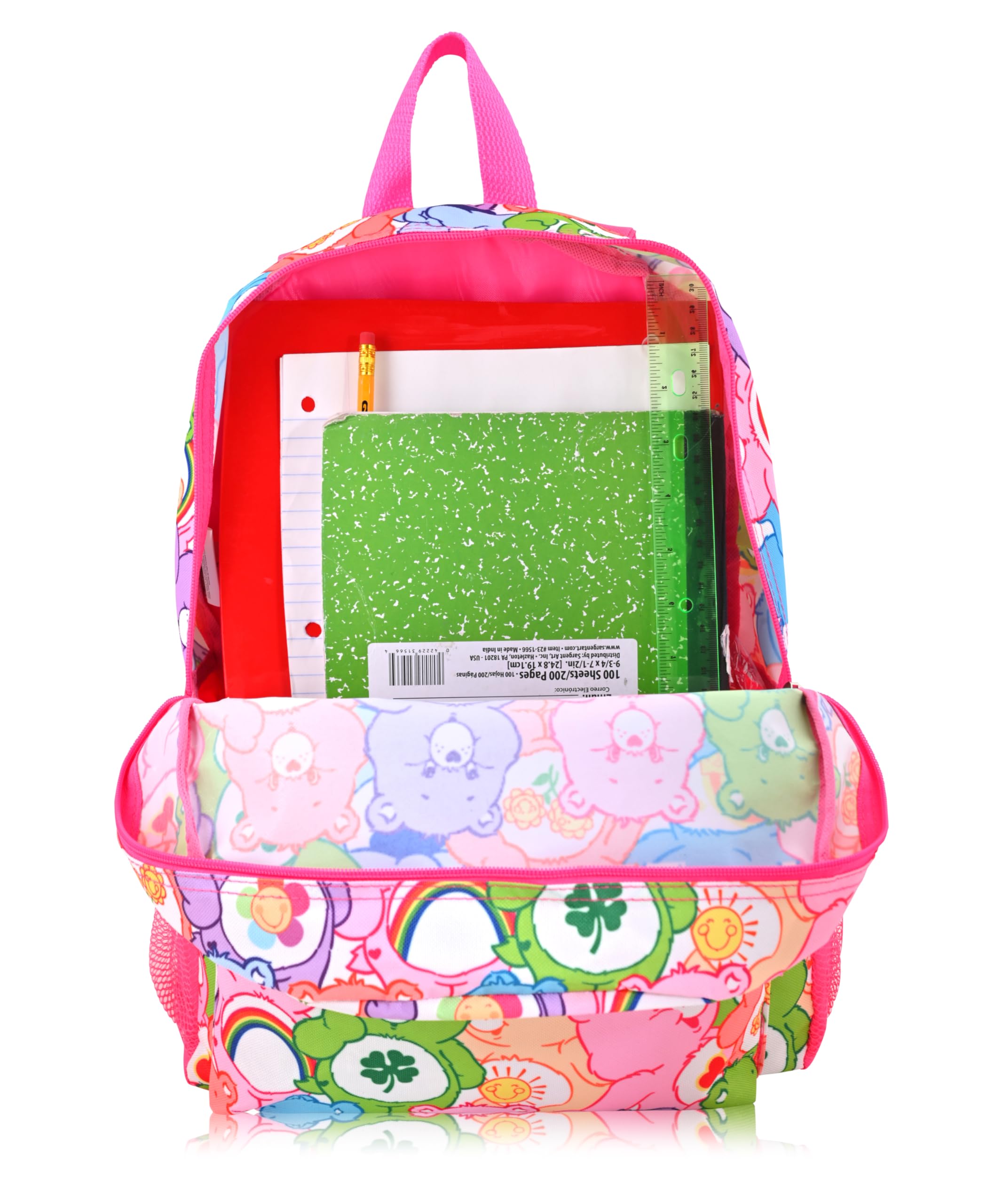 Fast Forward Care Bears Backpack for School - 16" Small Kids Bookbag Knapsack for Girls, Boys, Toddlers (Multicolor All Over Print)