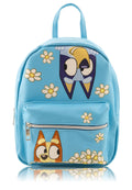 Fast Forward Bluey and Bingo Mini Backpack for Kids & Adults | 10" PU Leather Bluey Backpack Purse Featuring Bluey & Bingo