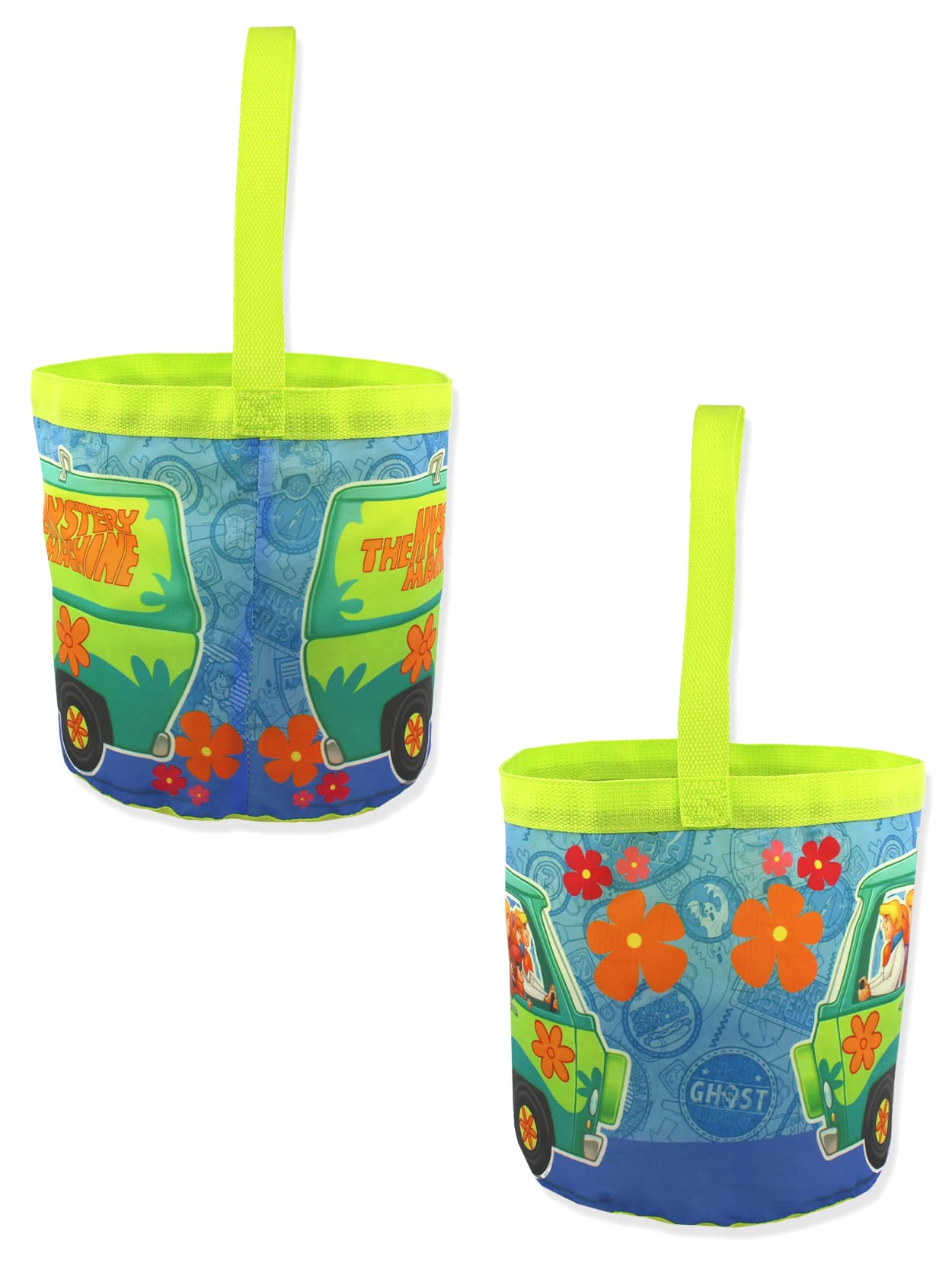 Scooby-Doo Mystery-Machine Kids Nylon Gift Basket Bucket Tote Bag (One Size, Blue)