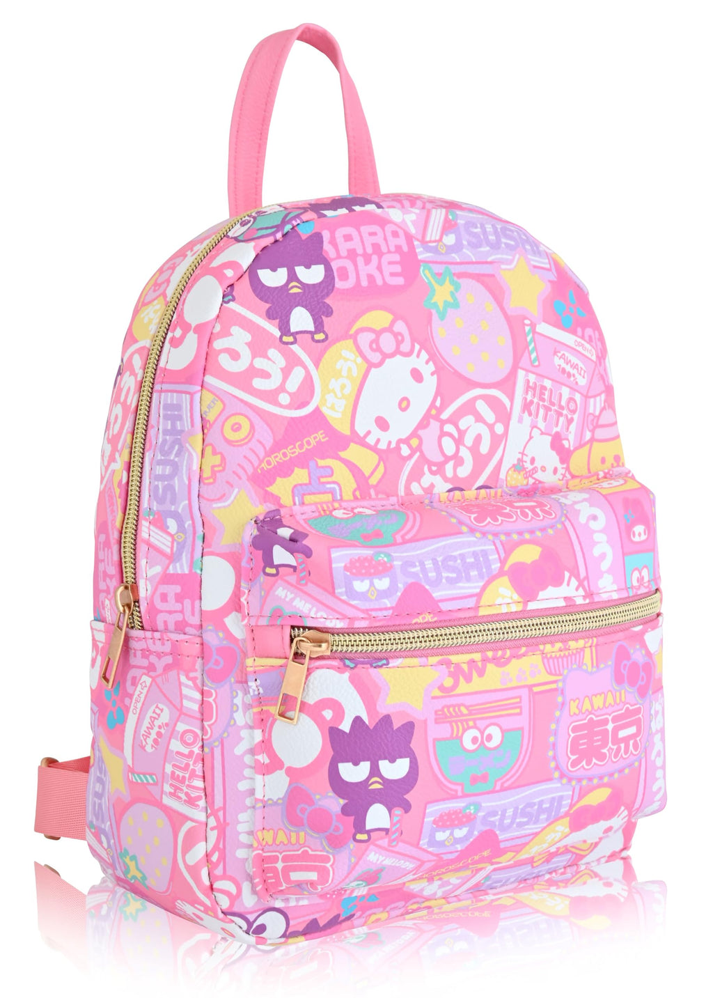 Fast Forward Sanrio Hello Kitty and Friends Backpack for Women, Men, Unisex | Cute PU Leather 10" Mini Backpack