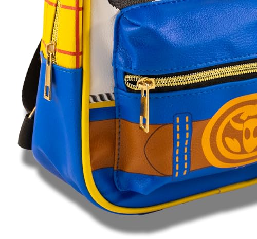 Disney Toy Story Woody Mini Backpack for Kids & Adults | 10" PU Leather Disney Backpack Purse Featuring Woody | Toddler Travel Bag, Small Backpack Bookbag for School, Travel, or Theme Park | Ages 3+