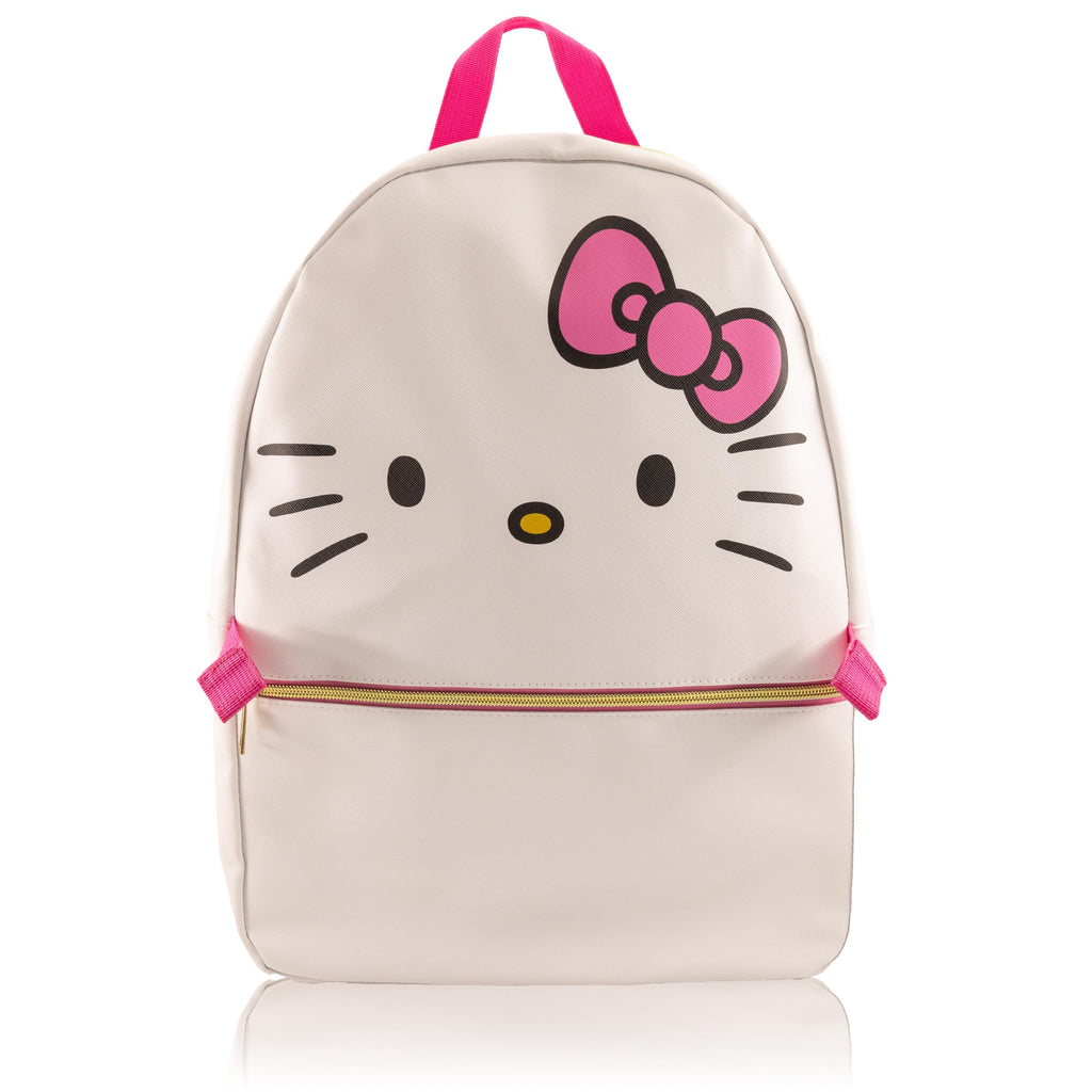 Sanrio Hello Kitty Backpack With Lunch Box for Girls | PU Leather Hello Kitty Insulated Lunch Bag Lunch Box for Girls, Boys, Toddlers | Hello Kitty Pink Backpack for School and Reusable Lunchbox