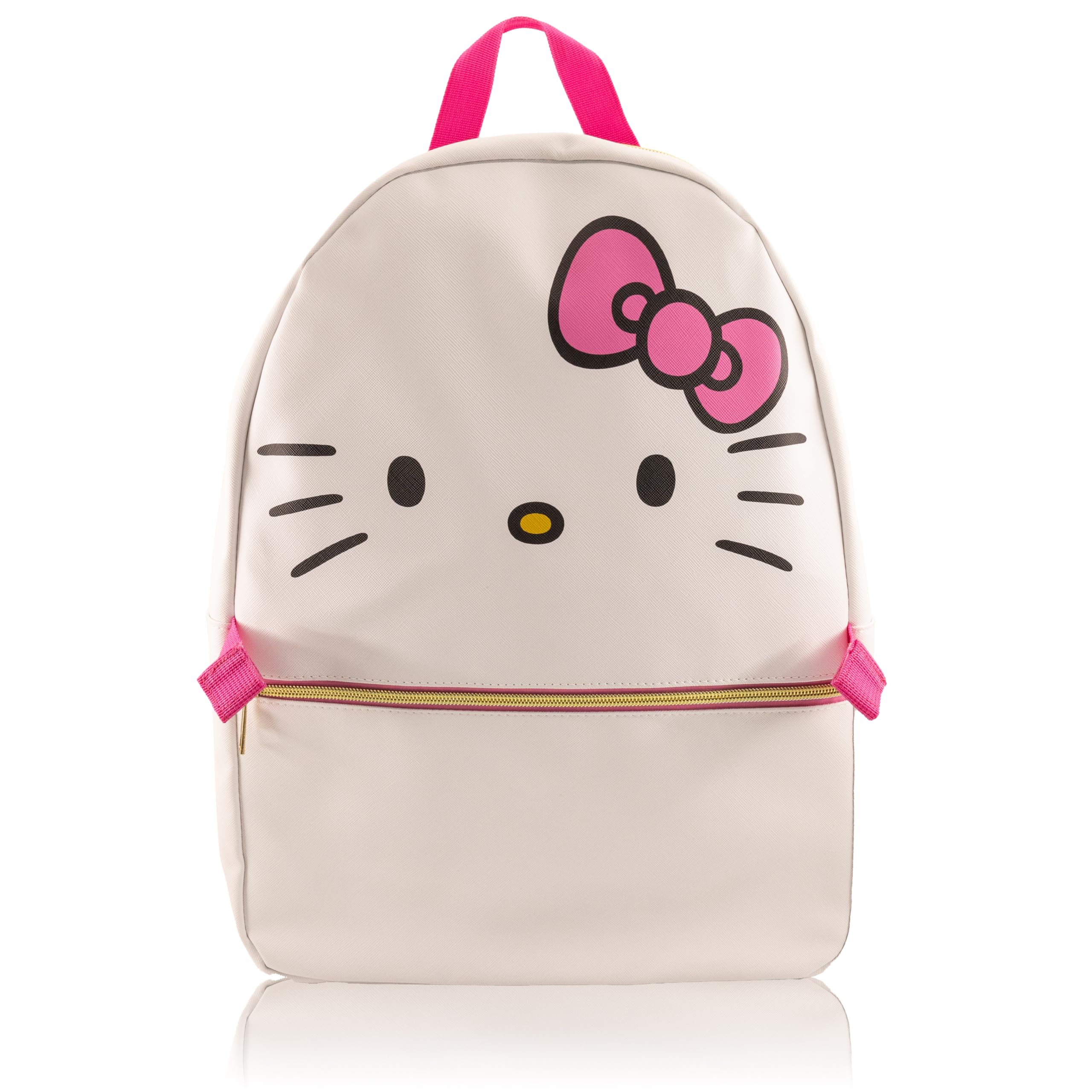 Sanrio Hello Kitty Backpack With Lunch Box for Girls | PU Leather Hello Kitty Insulated Lunch Bag Lunch Box for Girls, Boys, Toddlers | Hello Kitty Pink Backpack for School and Reusable Lunchbox