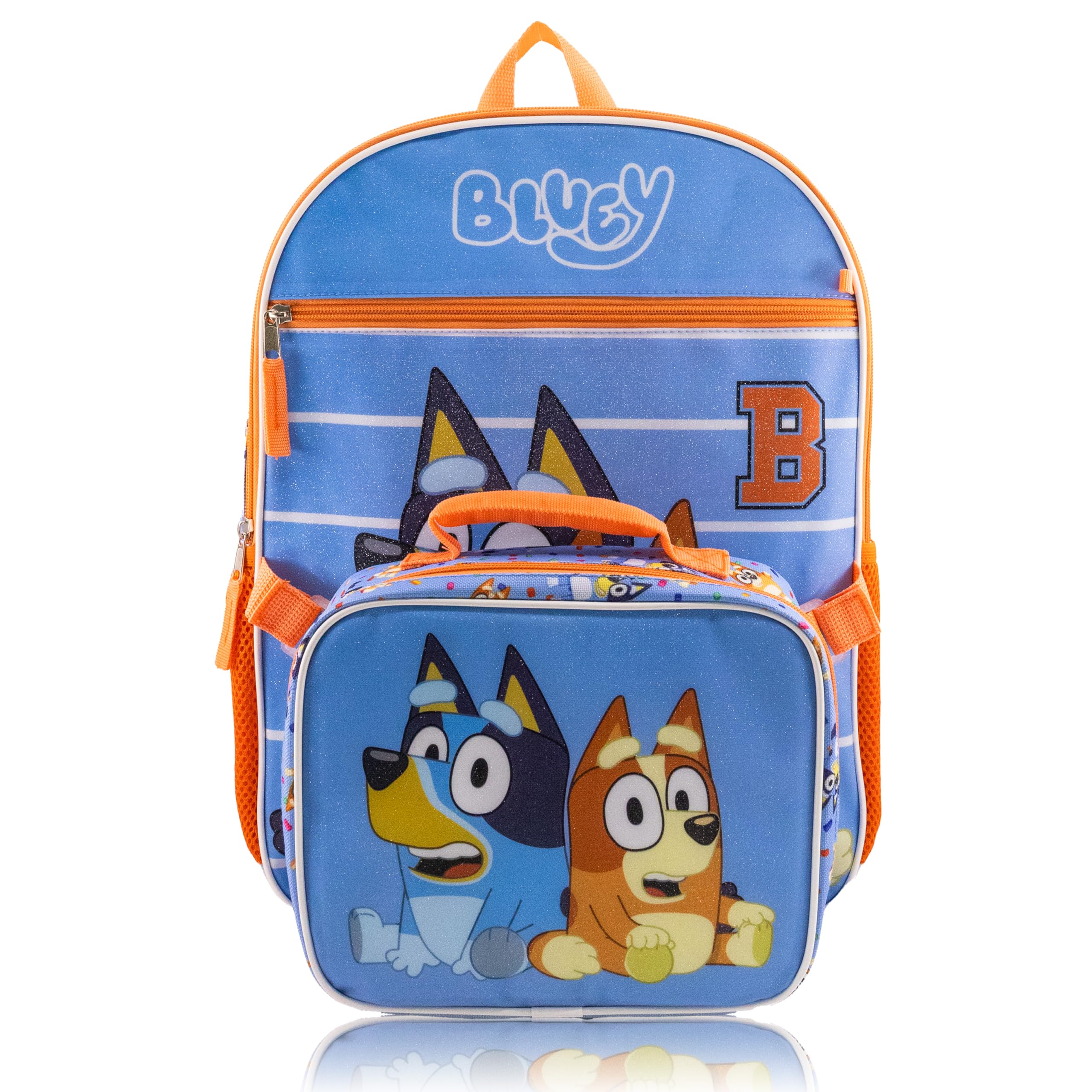 Fast Forward Stitch, Bluey, Hello Kitty or Spiderman 5 Piece Backpack Set for Kids