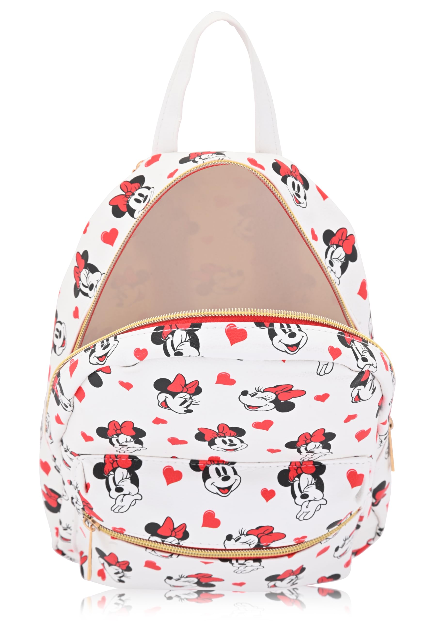 Disney Minnie Mouse Backpack for Women, Men, Boys, Girls, Unisex | Cute PU Leather 10" Mini Backpack Purse | Minnie Mouse Bag