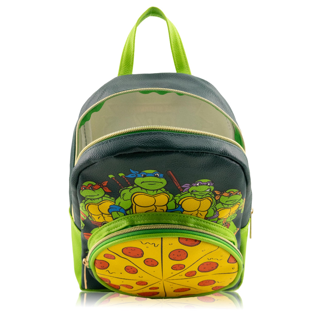 Fast Forward Teenage Mutant Ninja Turtles Backpack for Boys, Girls, Women, Men, Unisex | Cute PU Leather 10" Mini Backpack Purse Shoulder Purse | Teenage Mutant Ninja Turtles Bag and Accessories