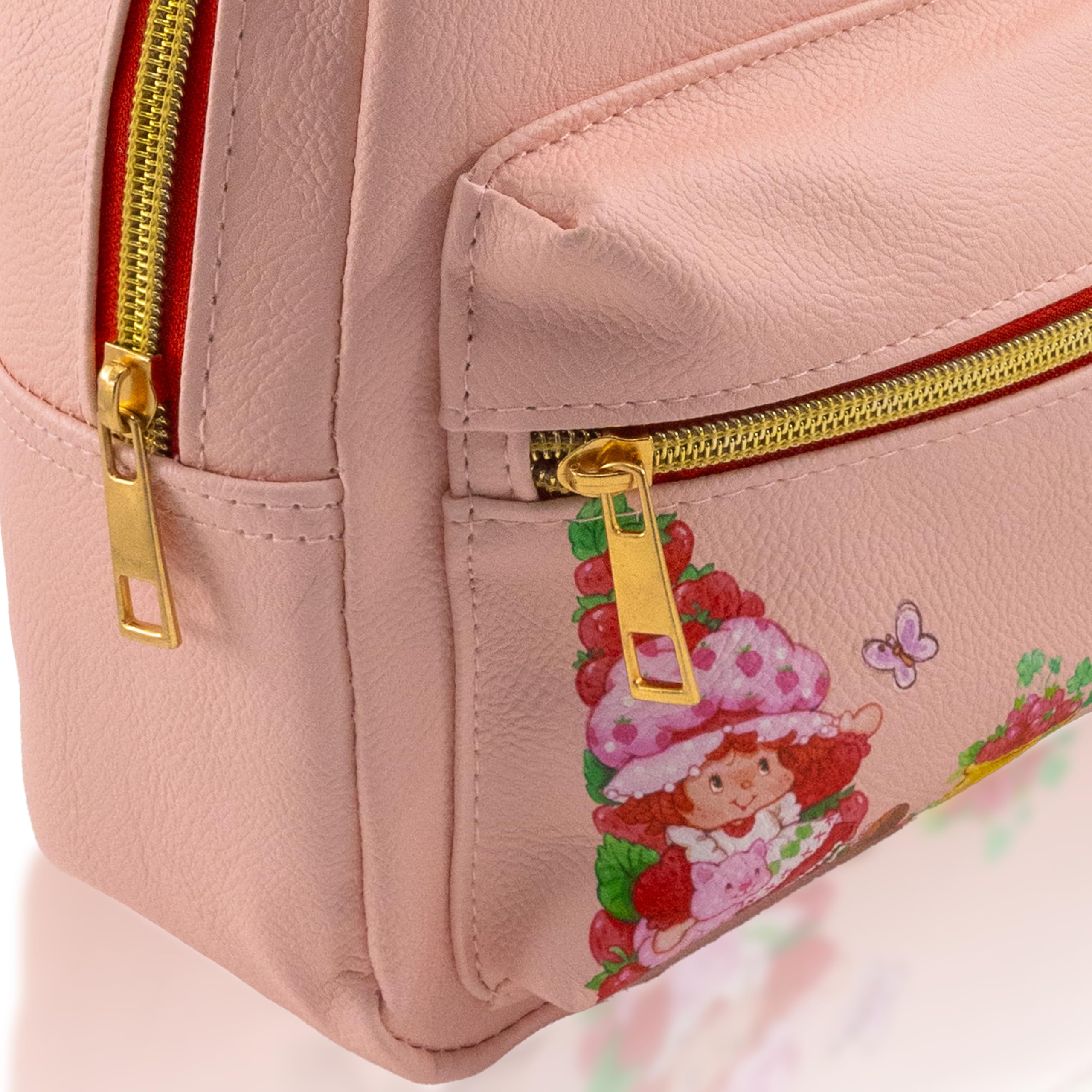 Fast Forward Strawberry Shortcake Backpack for Women, Men, Unisex | Cute PU Leather 10" Mini Backpack