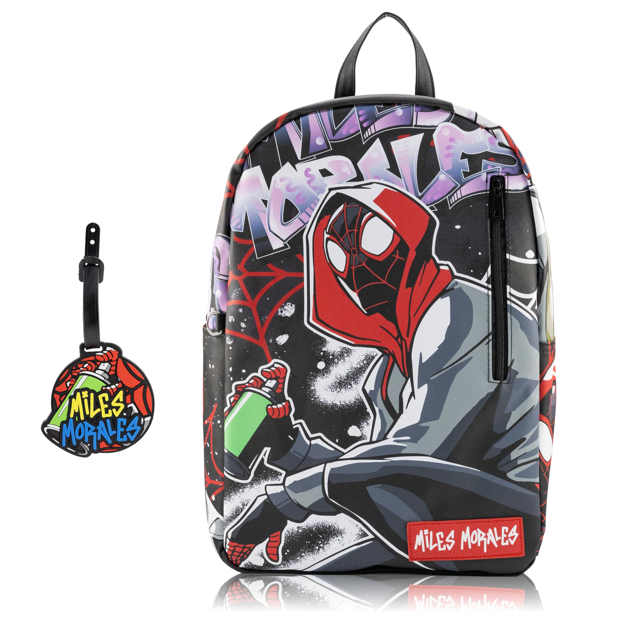 Stitch, Hello Kitty, SpongeBob or Miles Morales Backpack for Teens with Rubber Luggage Tag