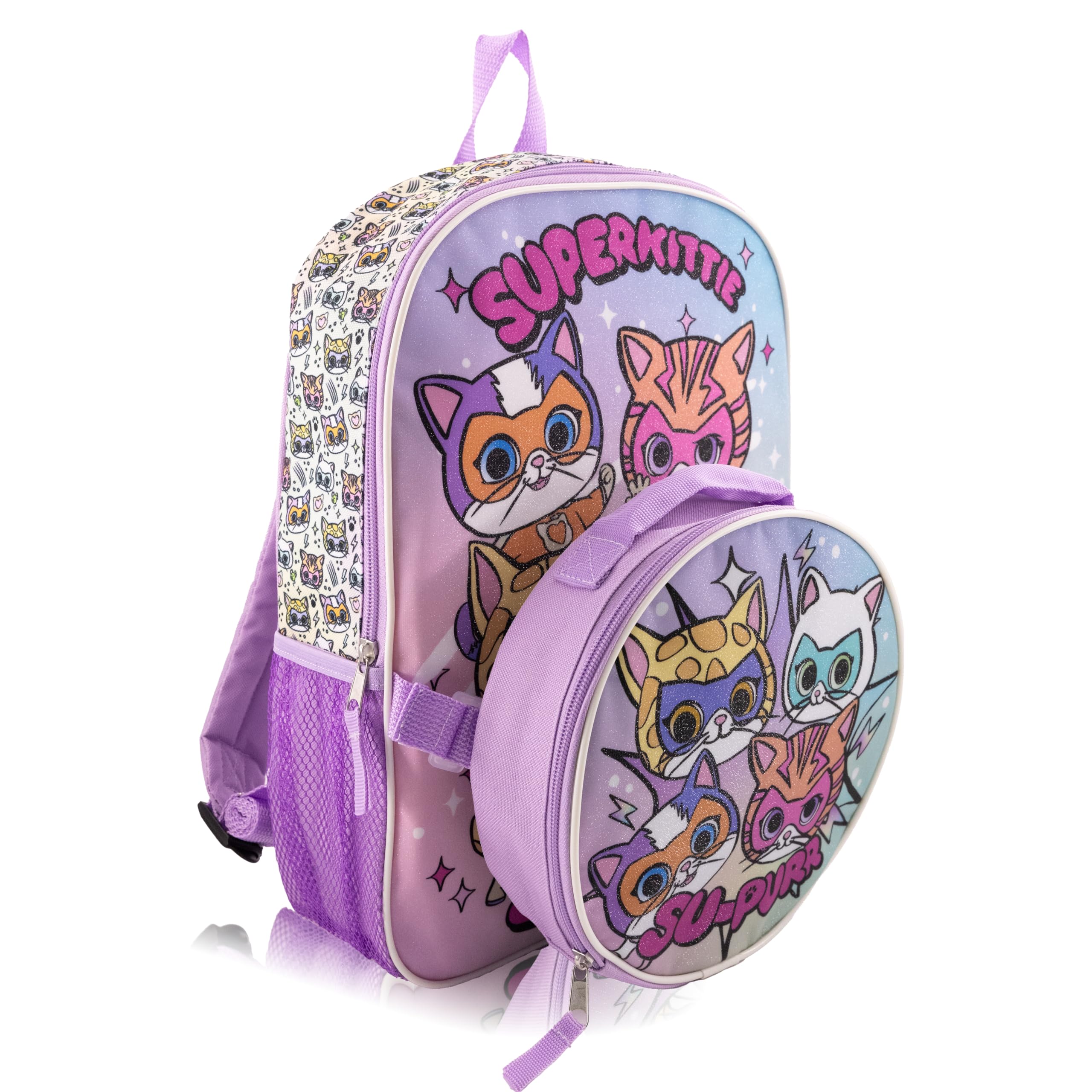 Fast Forward 14" Licensed Kids Backpack with Lunch Box for Kids | Insulated Lunch Bag for Boys, Girls, Toddlers