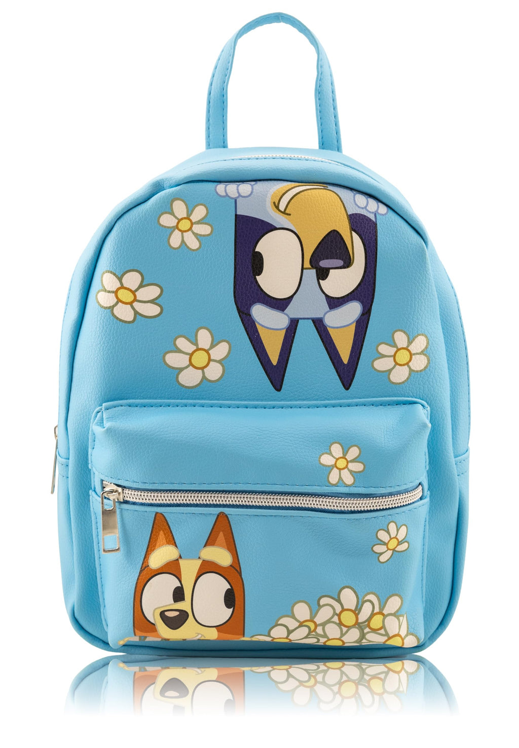 Fast Forward Bluey and Bingo Mini Backpack for Kids & Adults | 10" PU Leather Bluey Backpack Purse Featuring Bluey & Bingo
