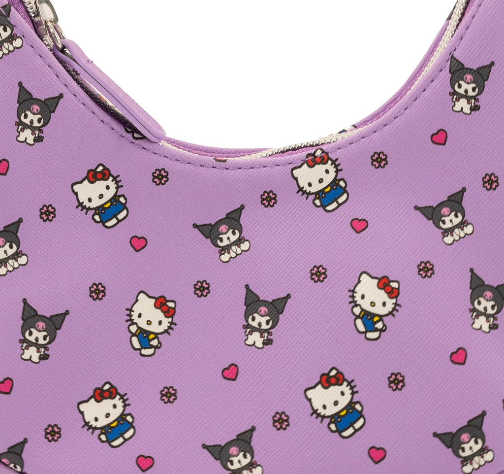 Hello Kitty, Bluey or Stitch Hobo Handbag Purse for Girls | All Over Print Crossbody Shoulder Bag with Adjustable Strap
