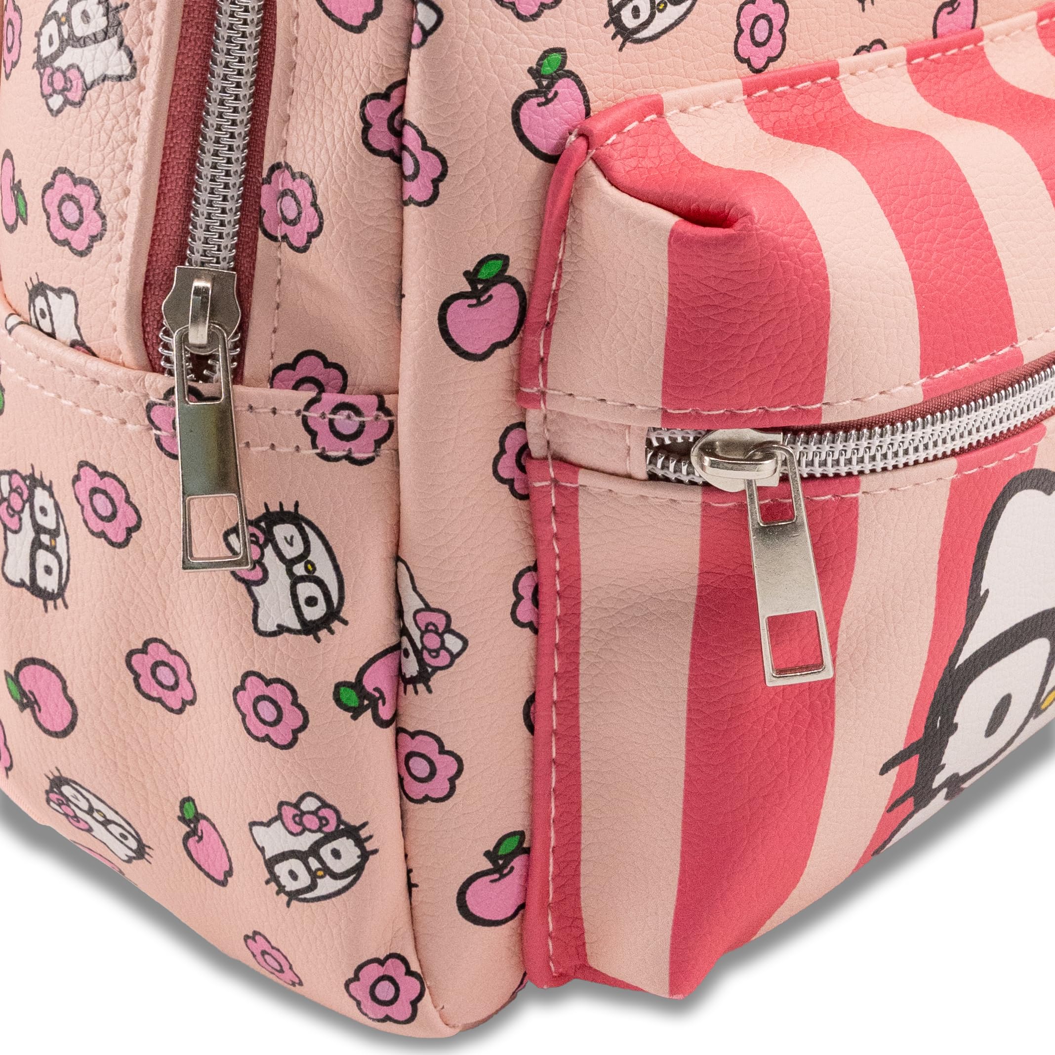 Fast Forward Sanrio Hello Kitty Backpack | Cute Pink PU Leather 10" Hello Kitty Mini Backpack Purse | Unisex Daypack Backpack