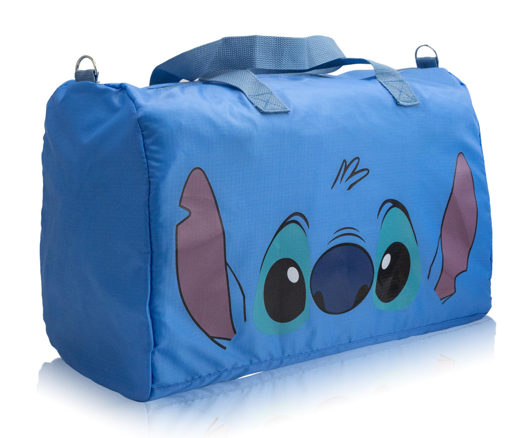 Stitch, Spiderman, Paw Patrol or Hello Kitty Duffle Bag | Lightweight Foldable Travel Duffel with Shoulder Strap & Luggage Sleeve